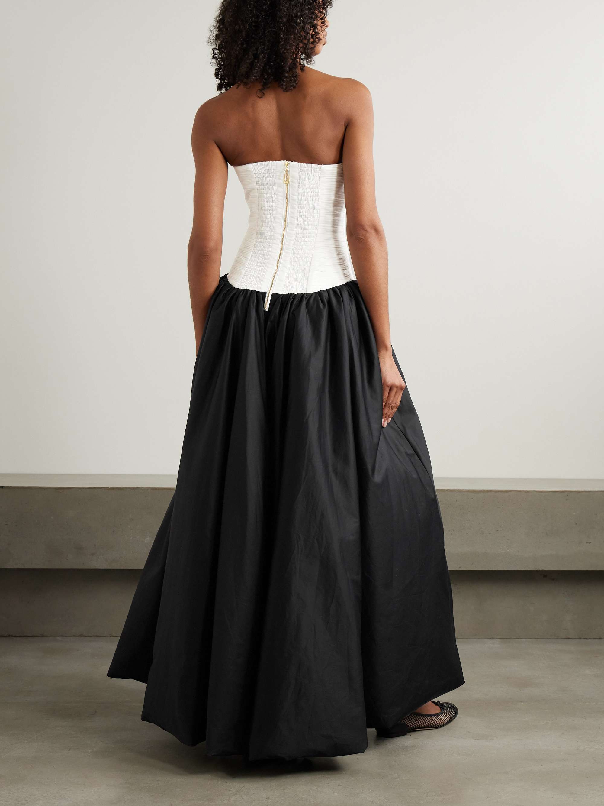 Violette strapless ruched cotton-poplin gown view