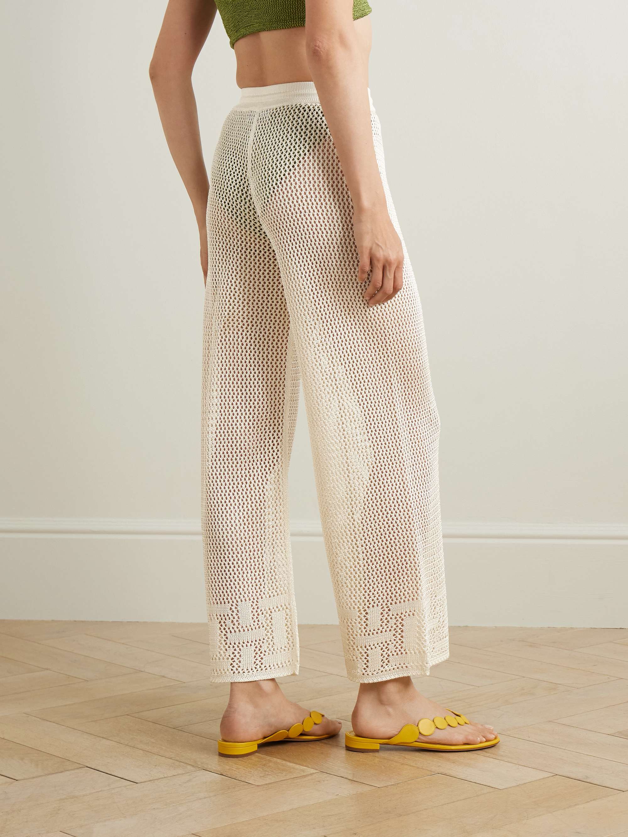 Crocheted wide-leg pants view