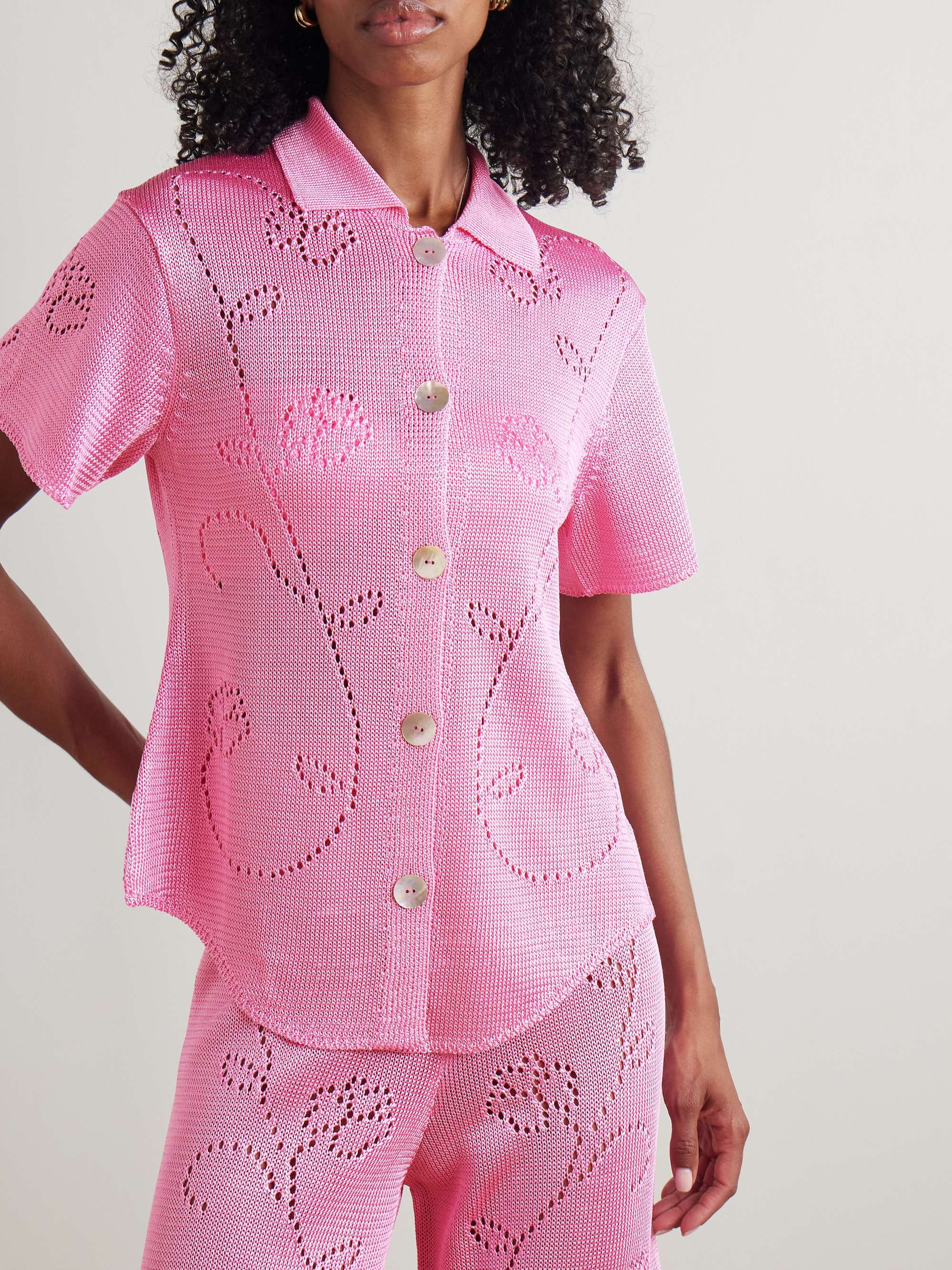 Ivy pointelle-knit shirt view