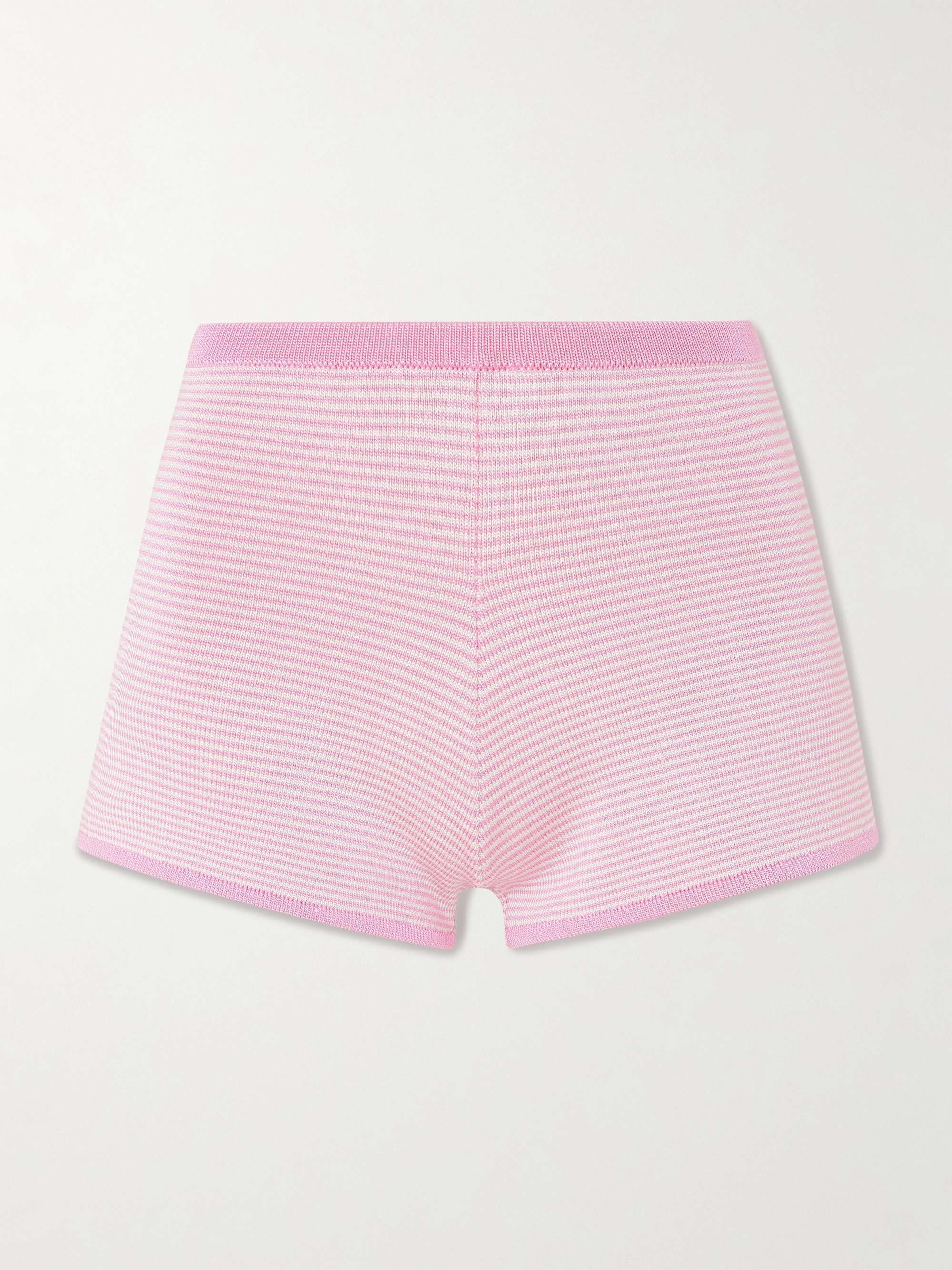 Striped knitted shorts view
