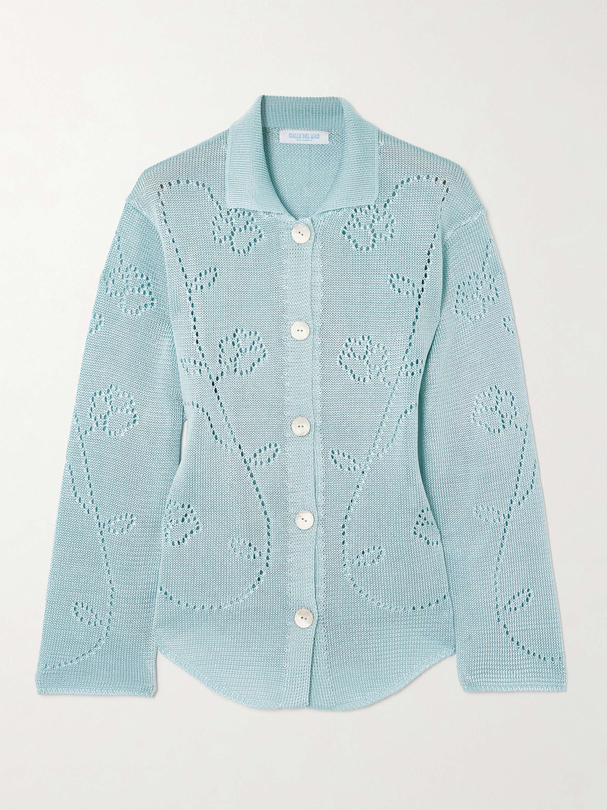 Ivy pointelle-knit cardigan view
