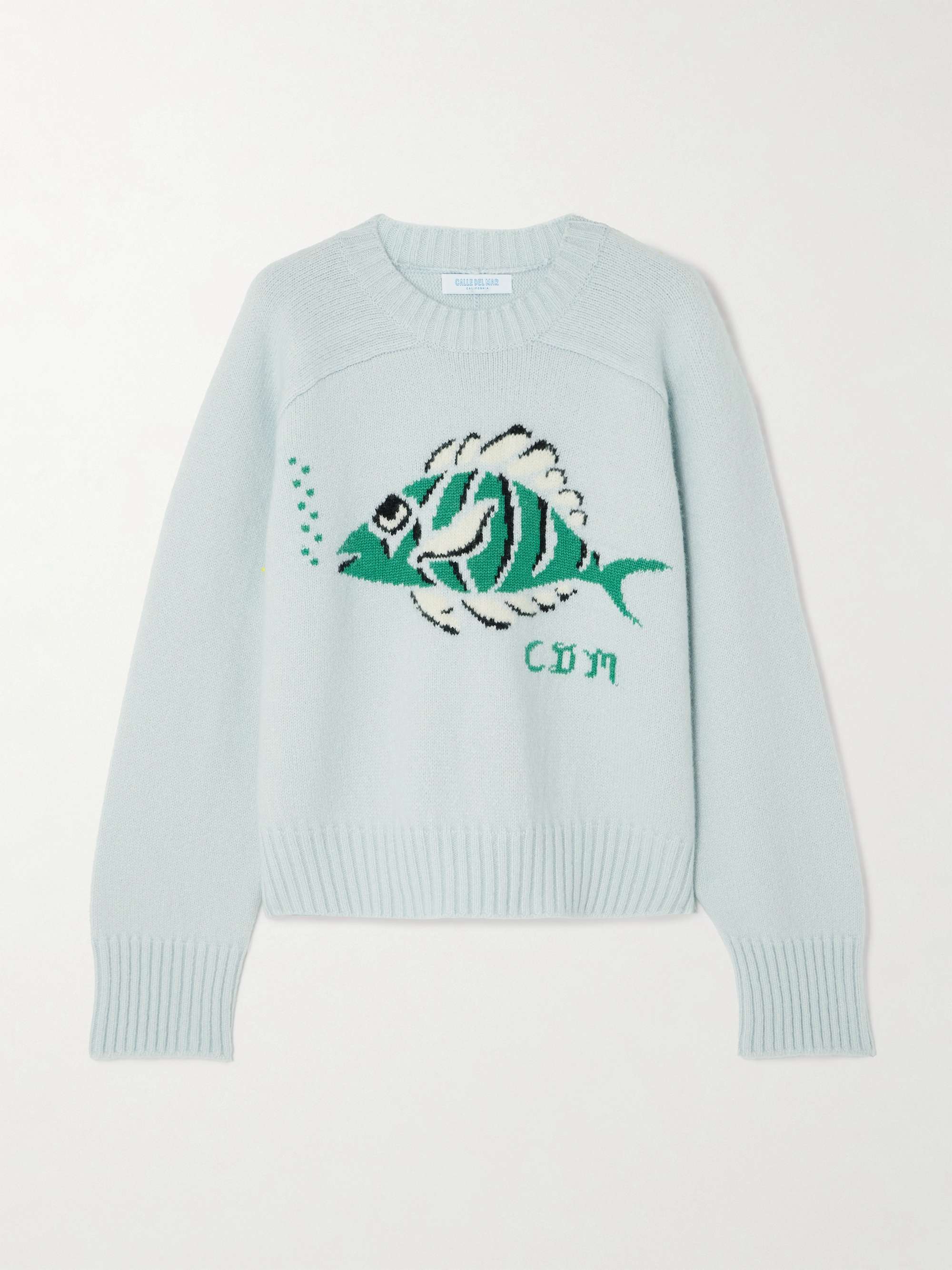 Intarsia-knit cashmere sweater view