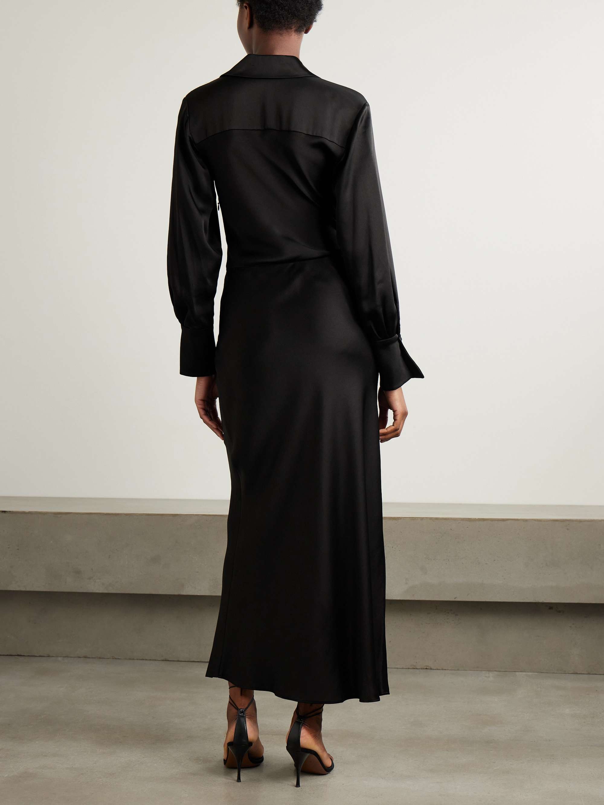 Talita draped wrap-effect satin midi dress view