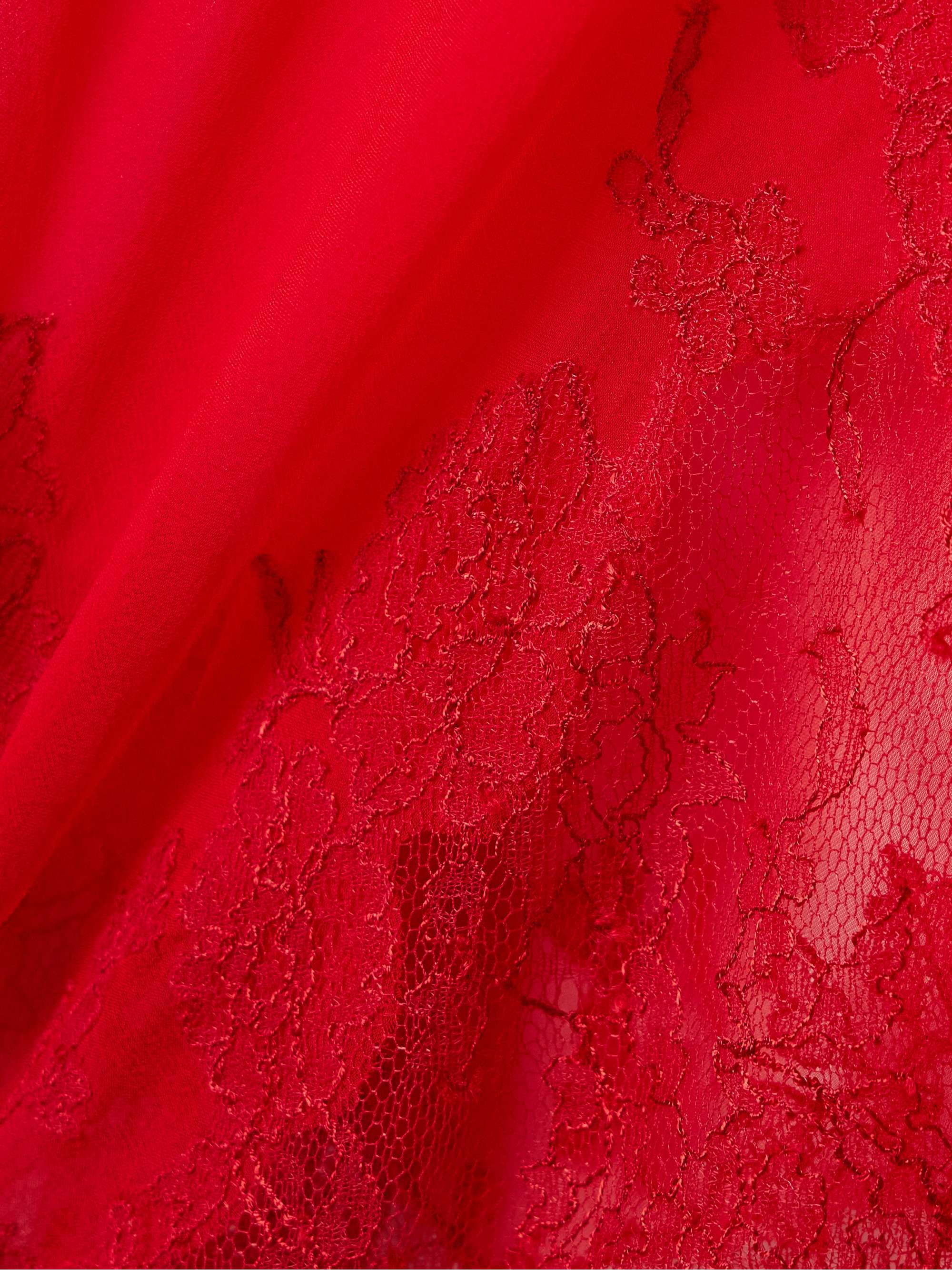 Lace-trimmed silk-chiffon chemise view