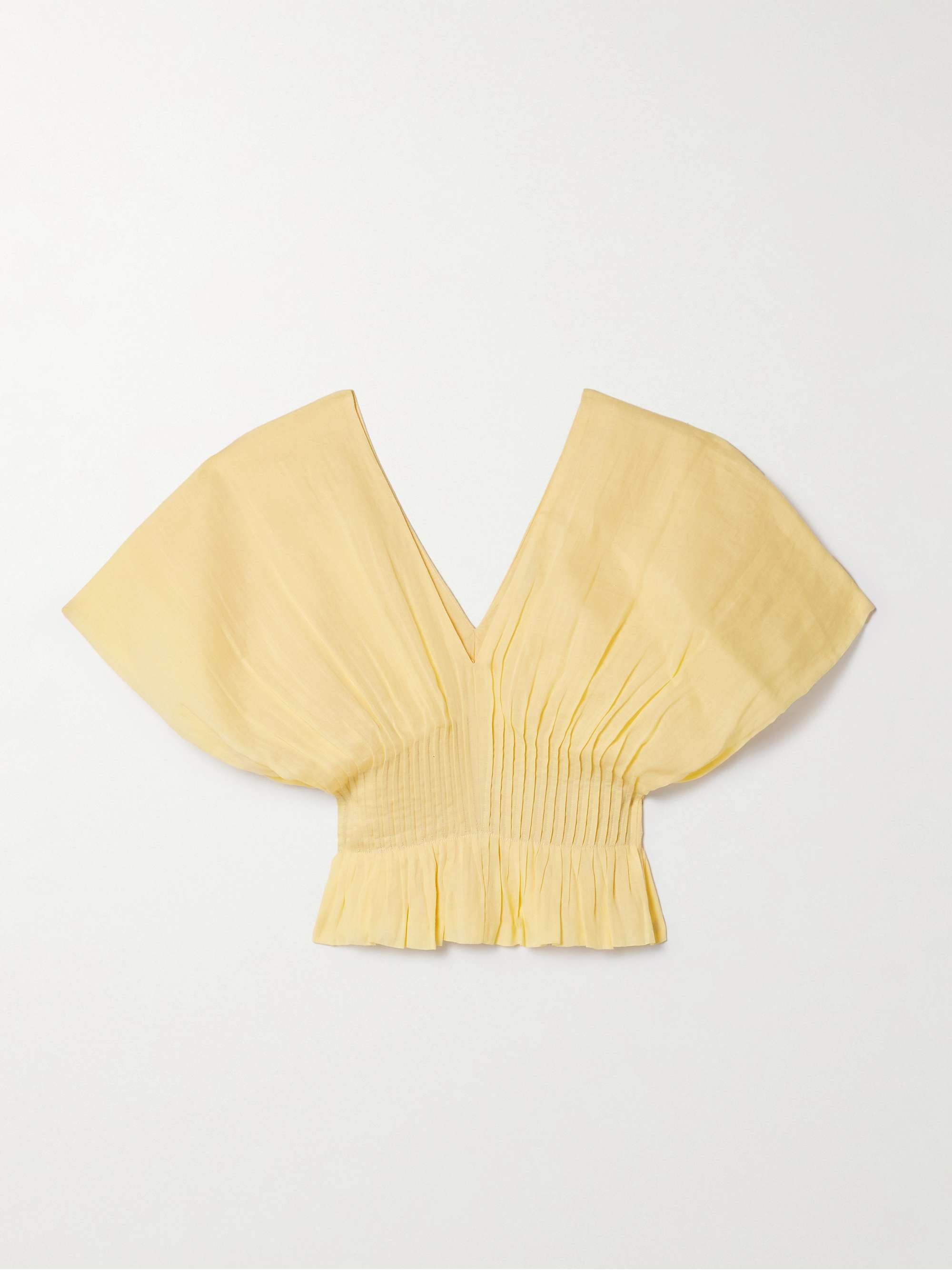 Zora pintucked ramie top view