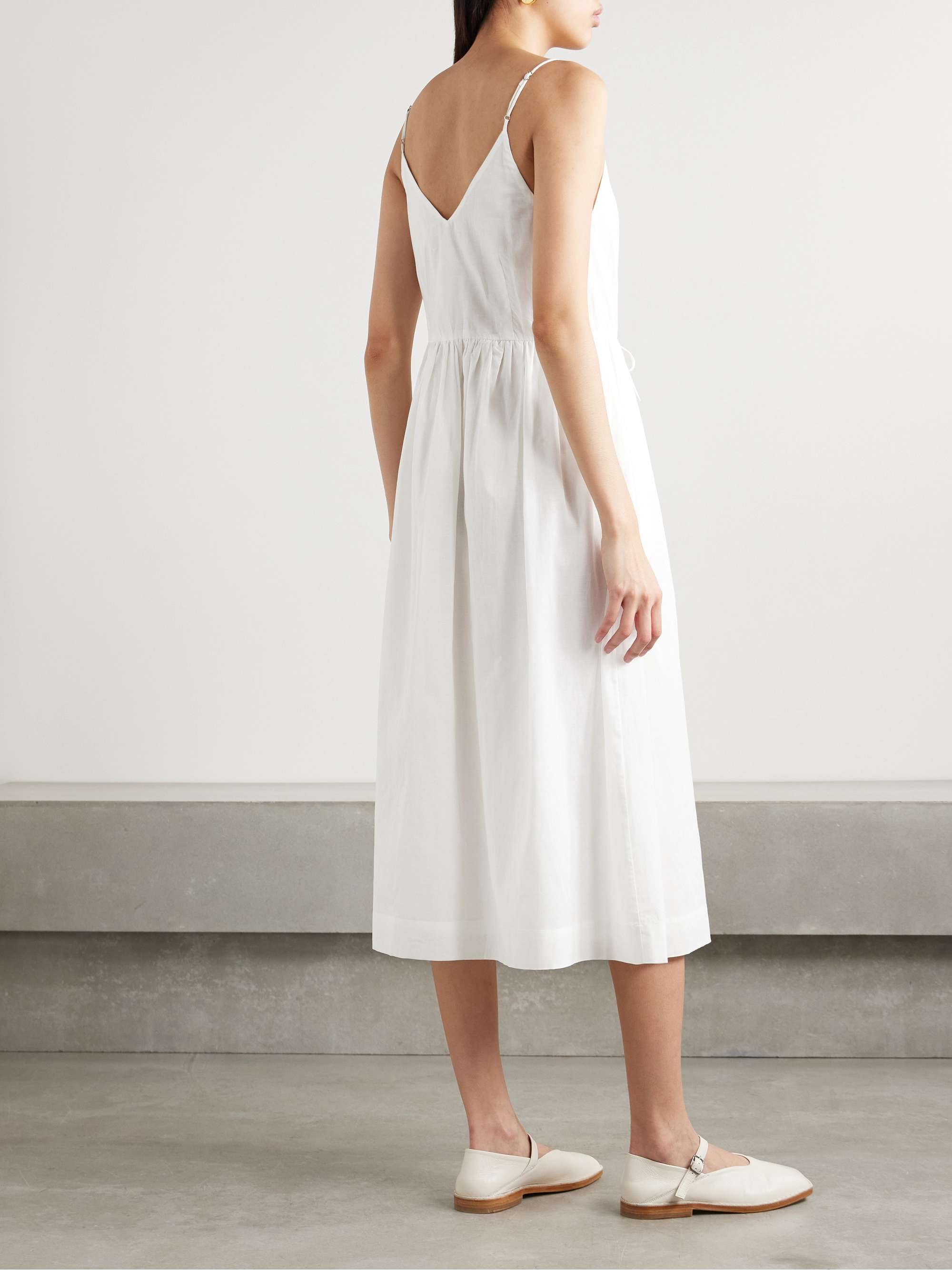 Zora pleated cotton-blend midi dress view