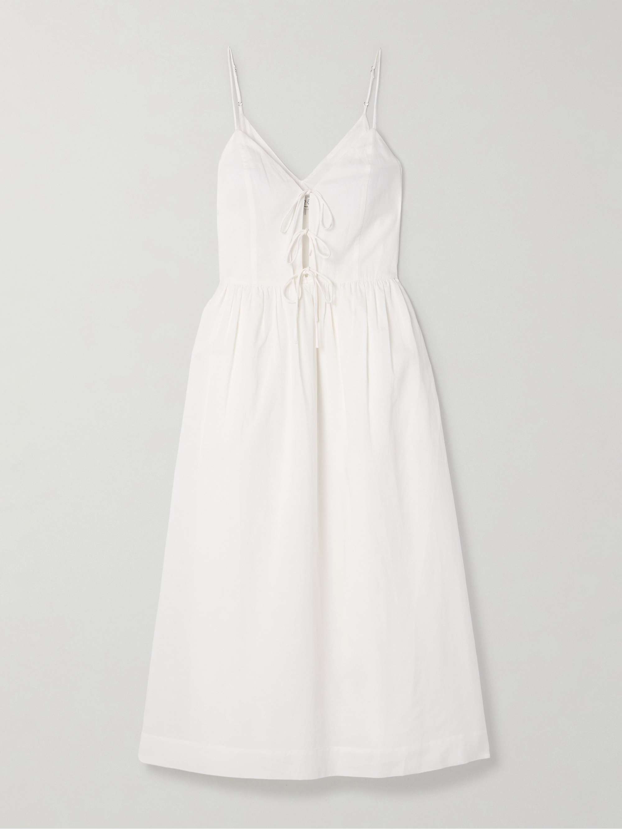 Zora pleated cotton-blend midi dress view