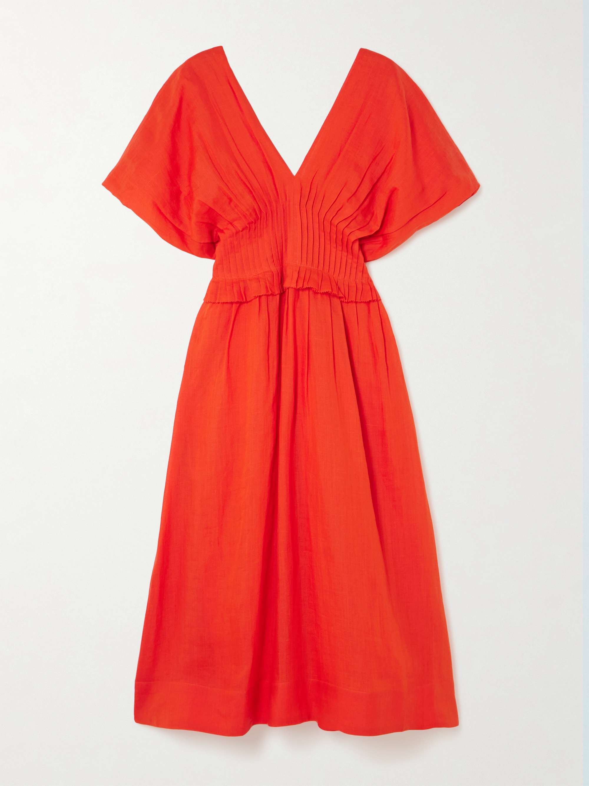 Zora pleated ramie midi dress view