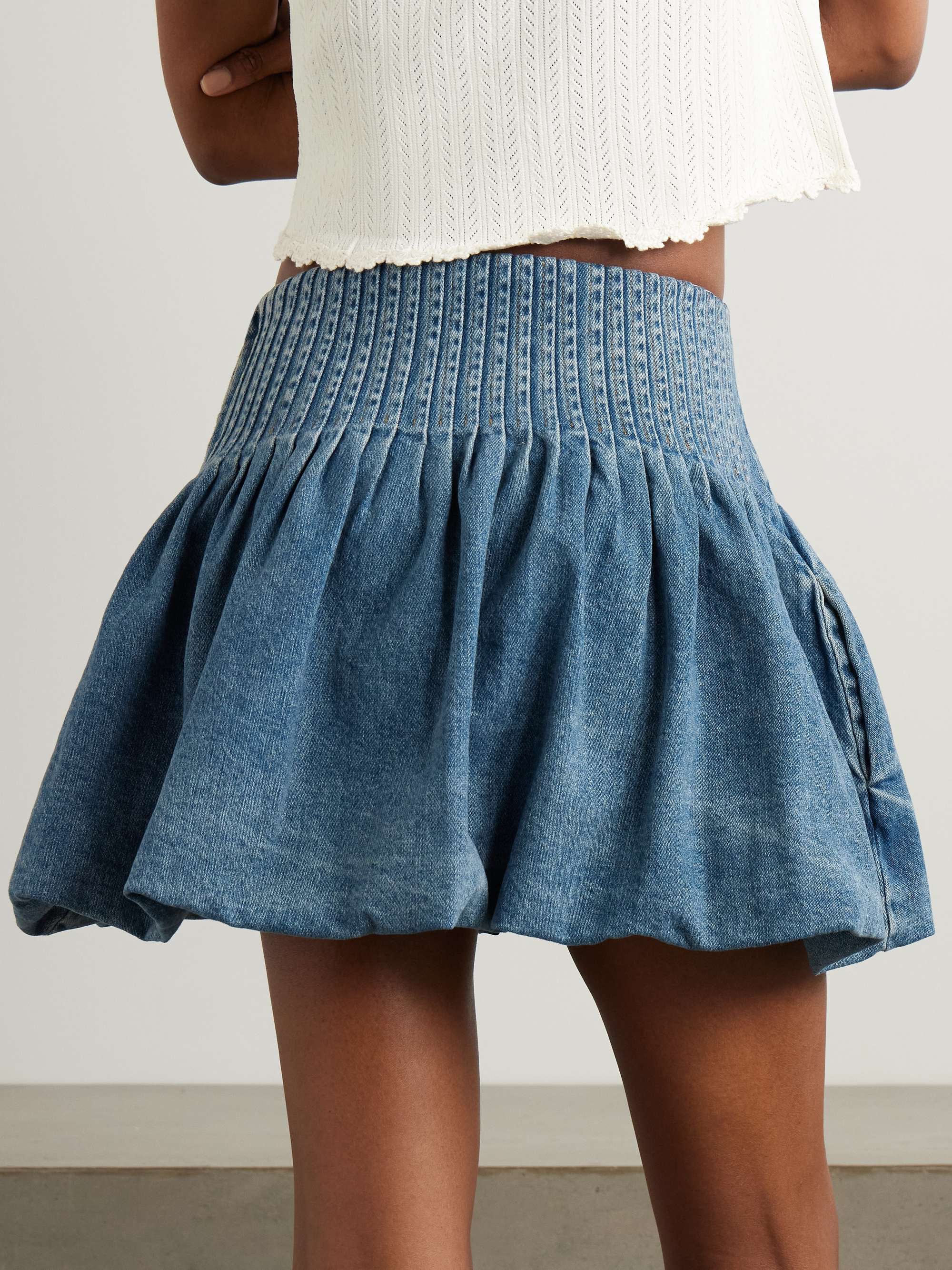 Oli pleated denim mini skirt view