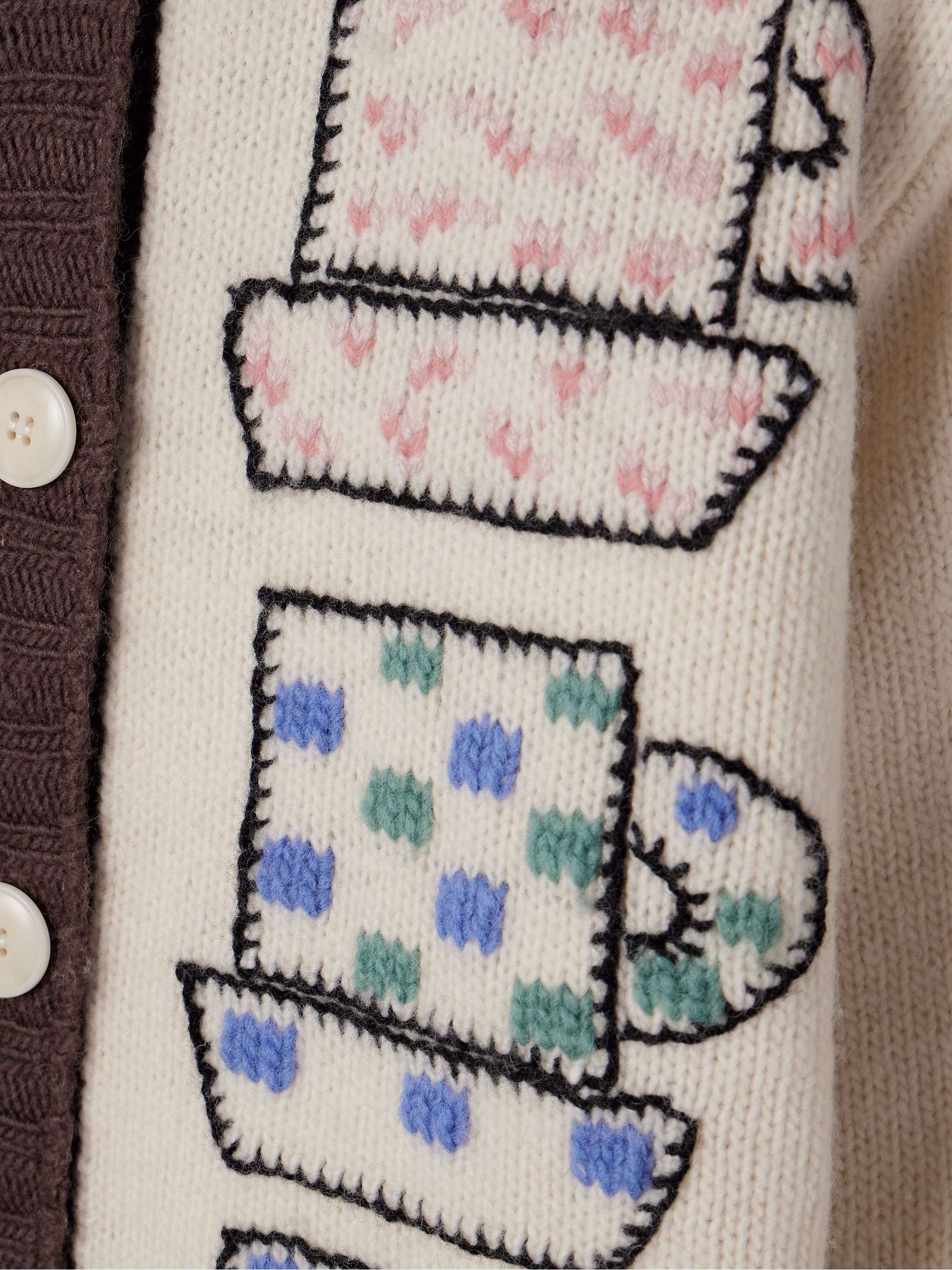 Emila embroidered wool-blend cardigan view