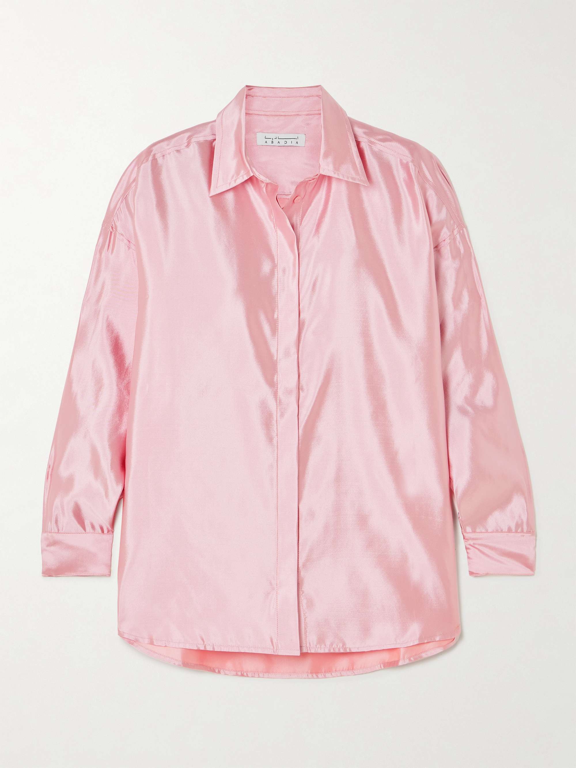 Oversized silk-twill shirt view