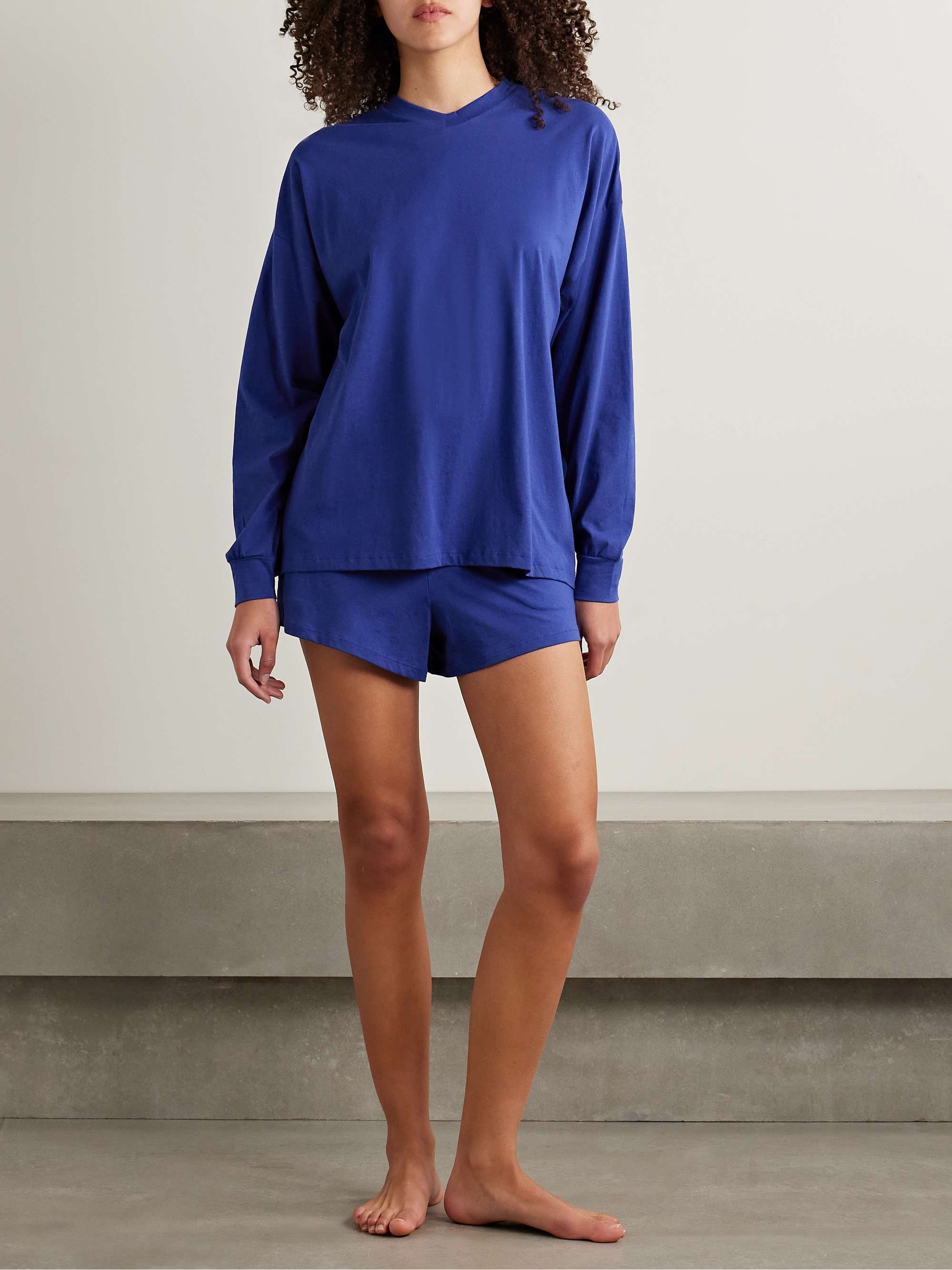 Catalina organic Pima cotton-jersey pajama set view