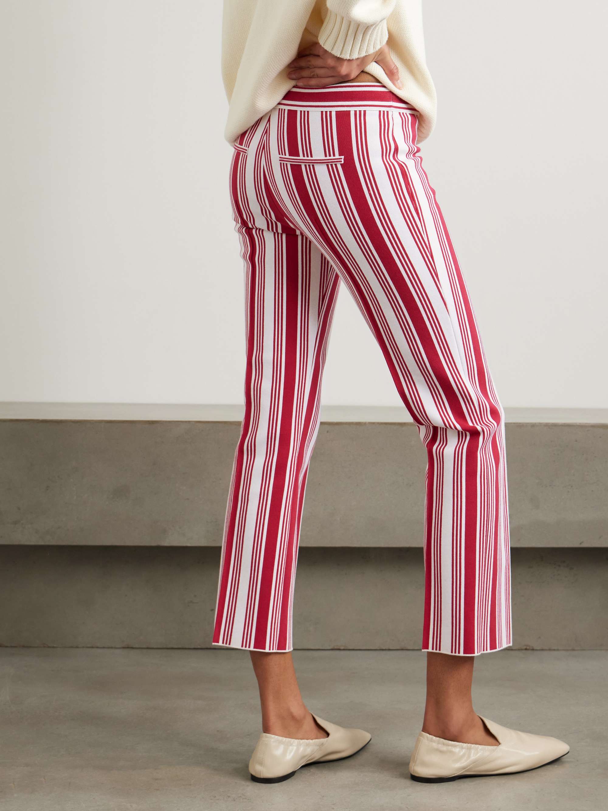 Louis cropped striped cotton-blend straight-leg pants view