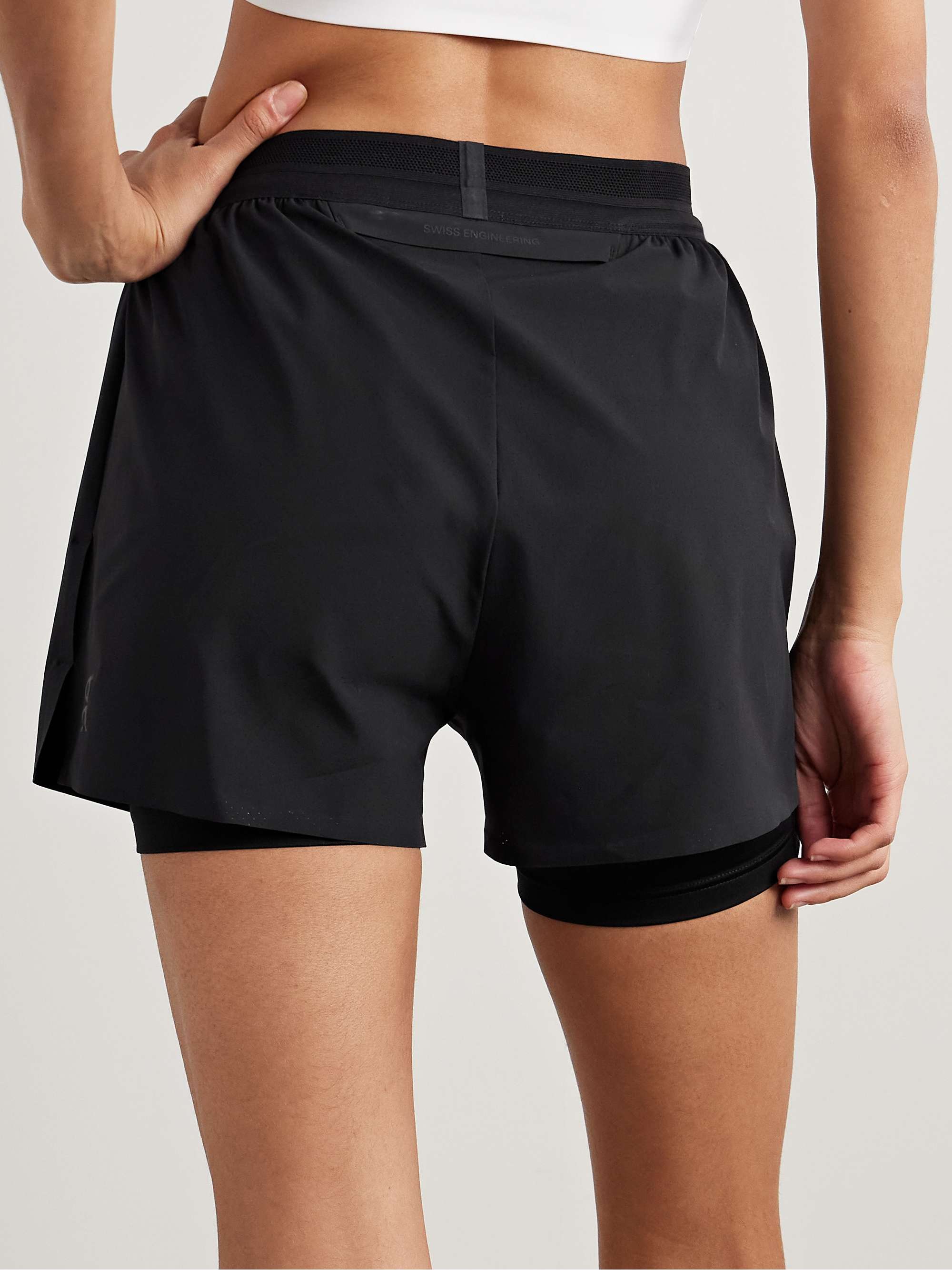 Pace layered recycled-shell and stretch-jersey shorts view