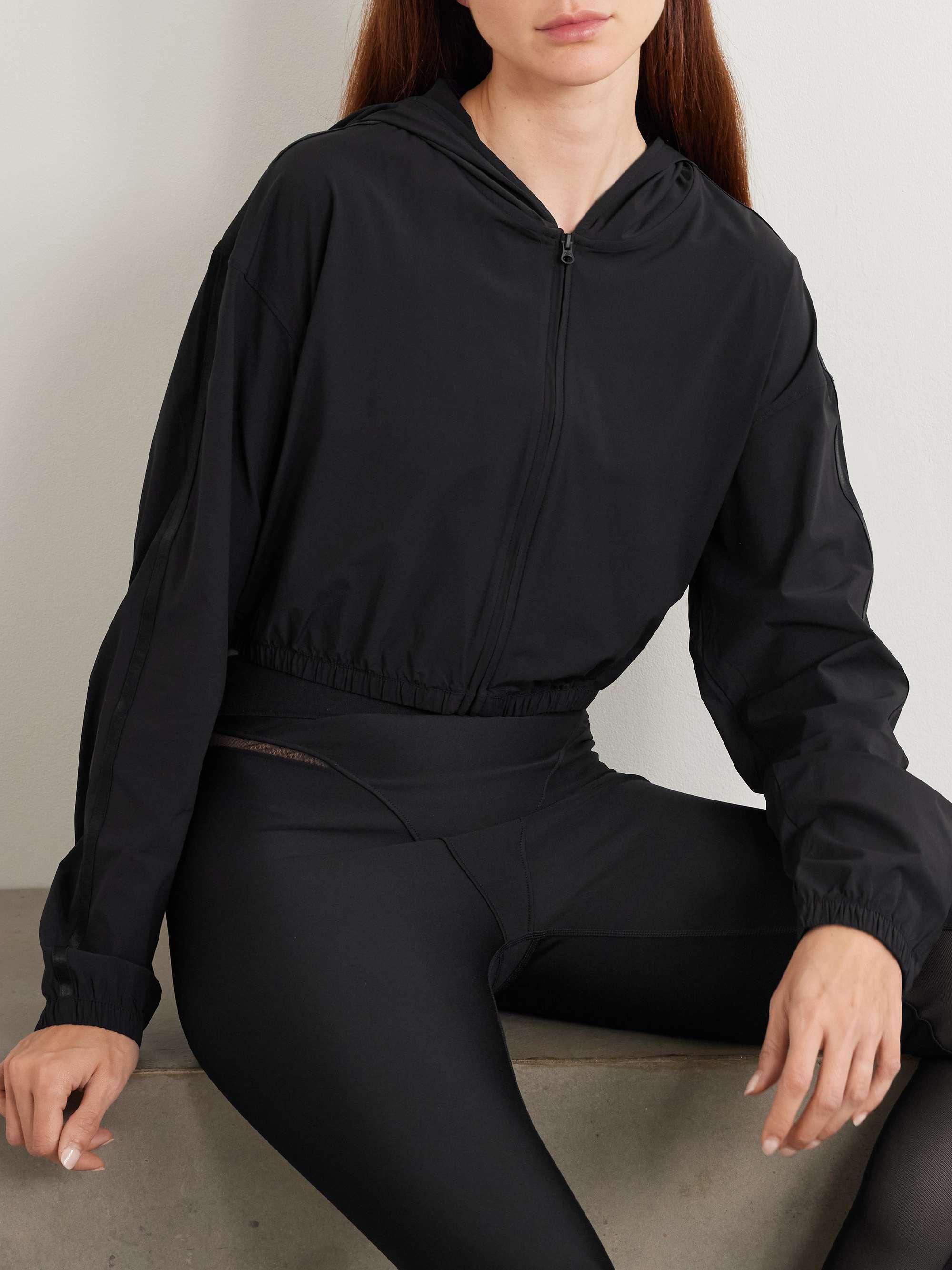 Effortless cropped stretch-shell hoodie view