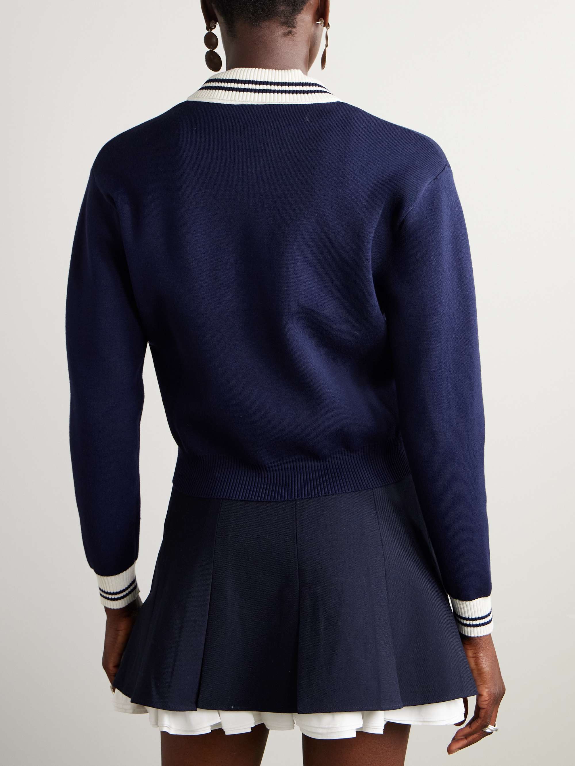 Royal Club embroidered striped knitted cardigan view
