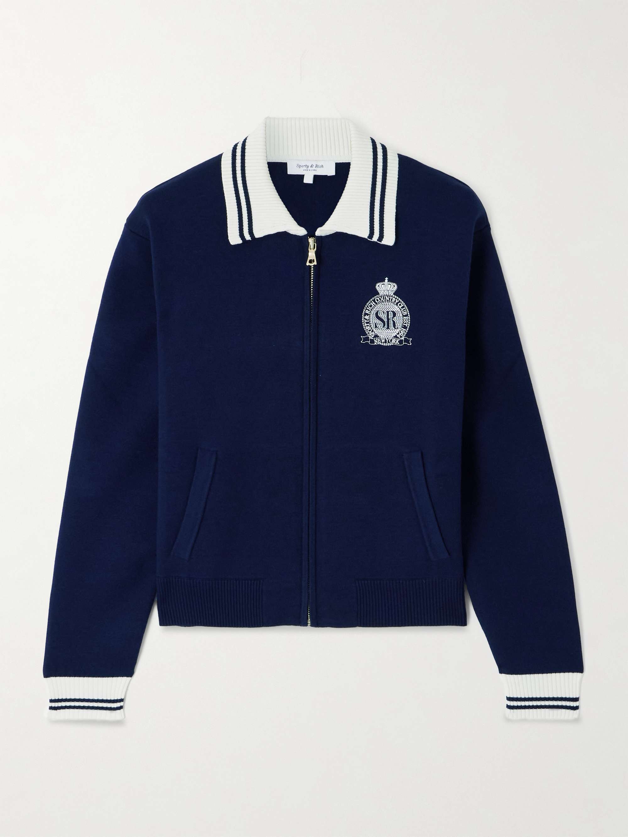Royal Club embroidered striped knitted cardigan view