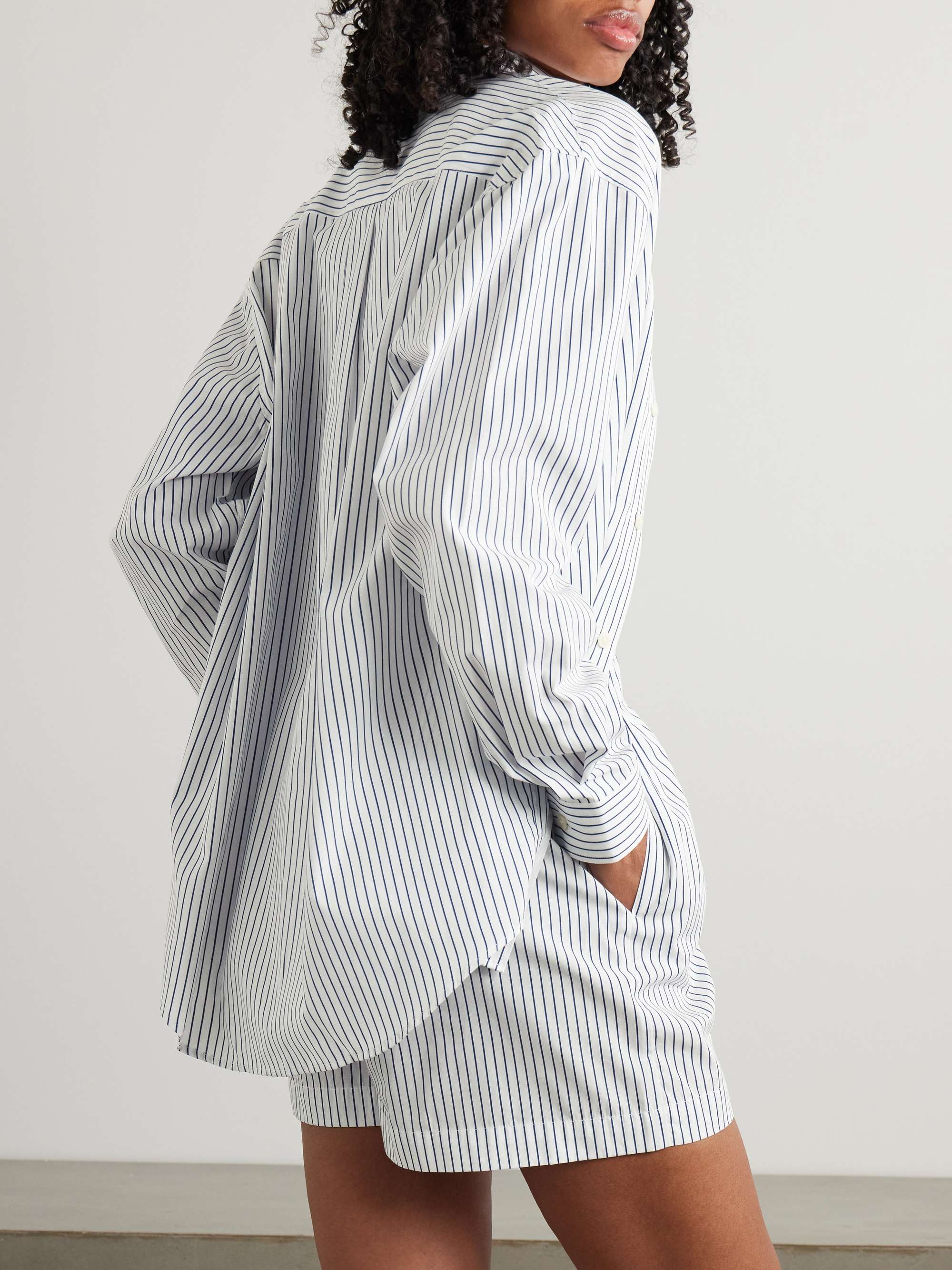 SRC embroidered striped cotton-poplin shirt view