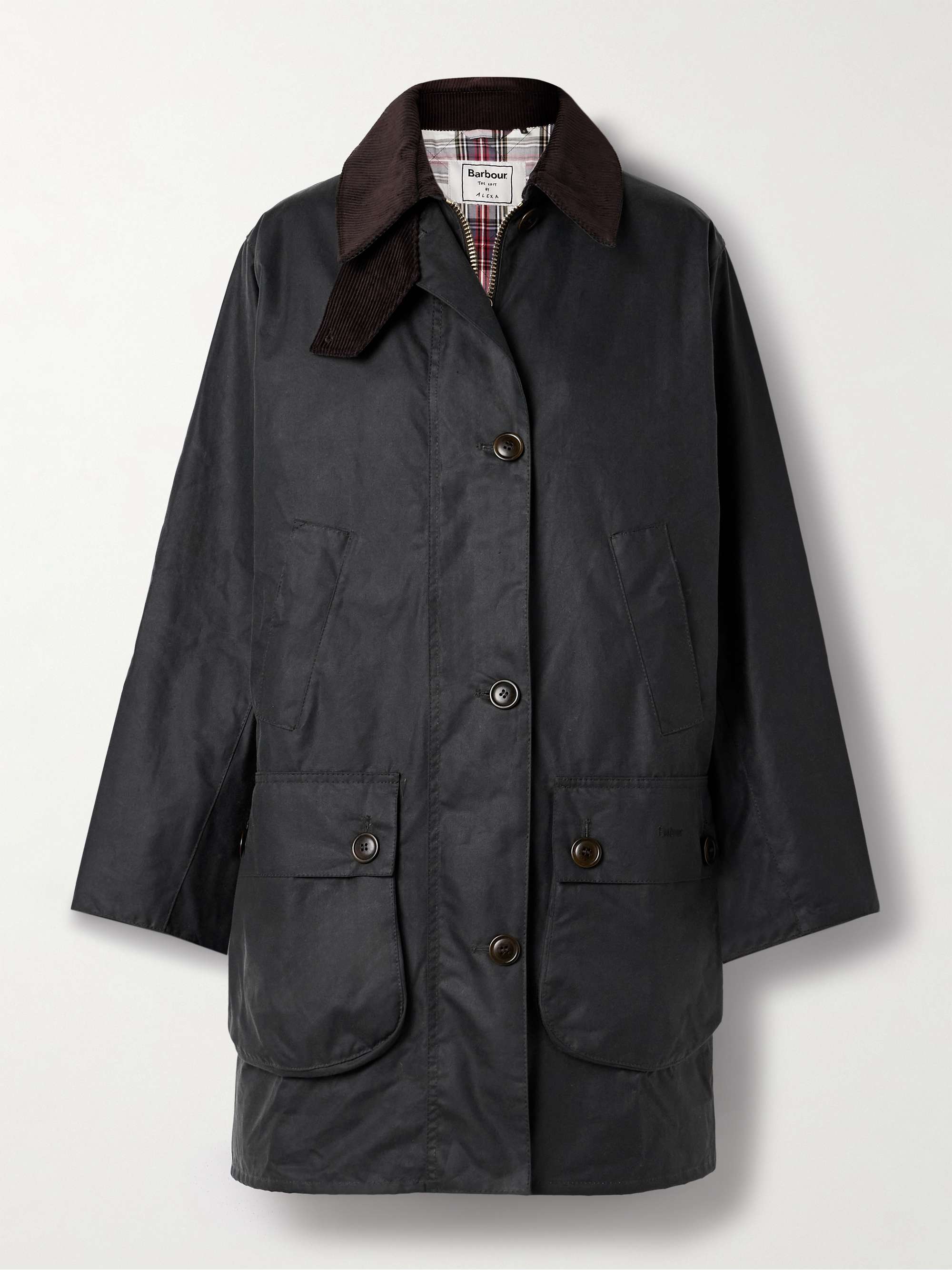 + Barbour The Edit by Alexa Loren corduroy-trimmed waxed-cotton jacket view