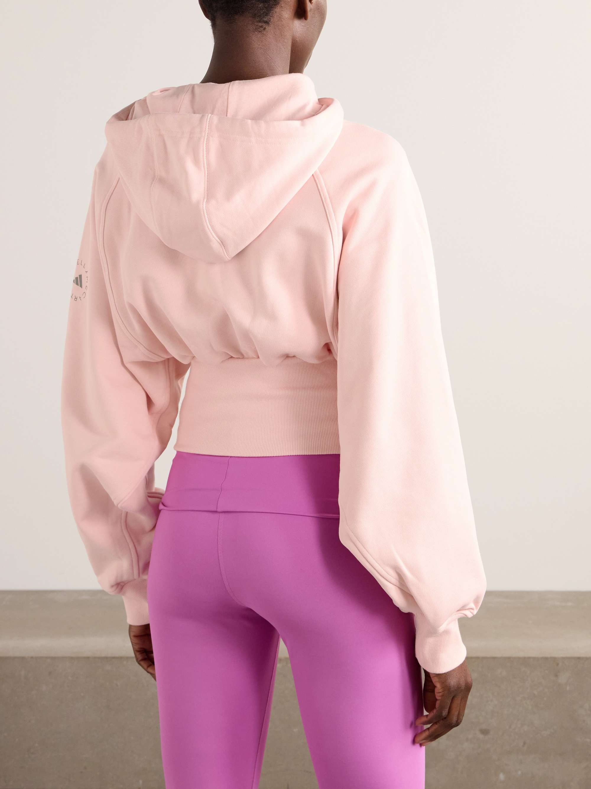 TrueCasuals cropped cotton-jersey hoodie view