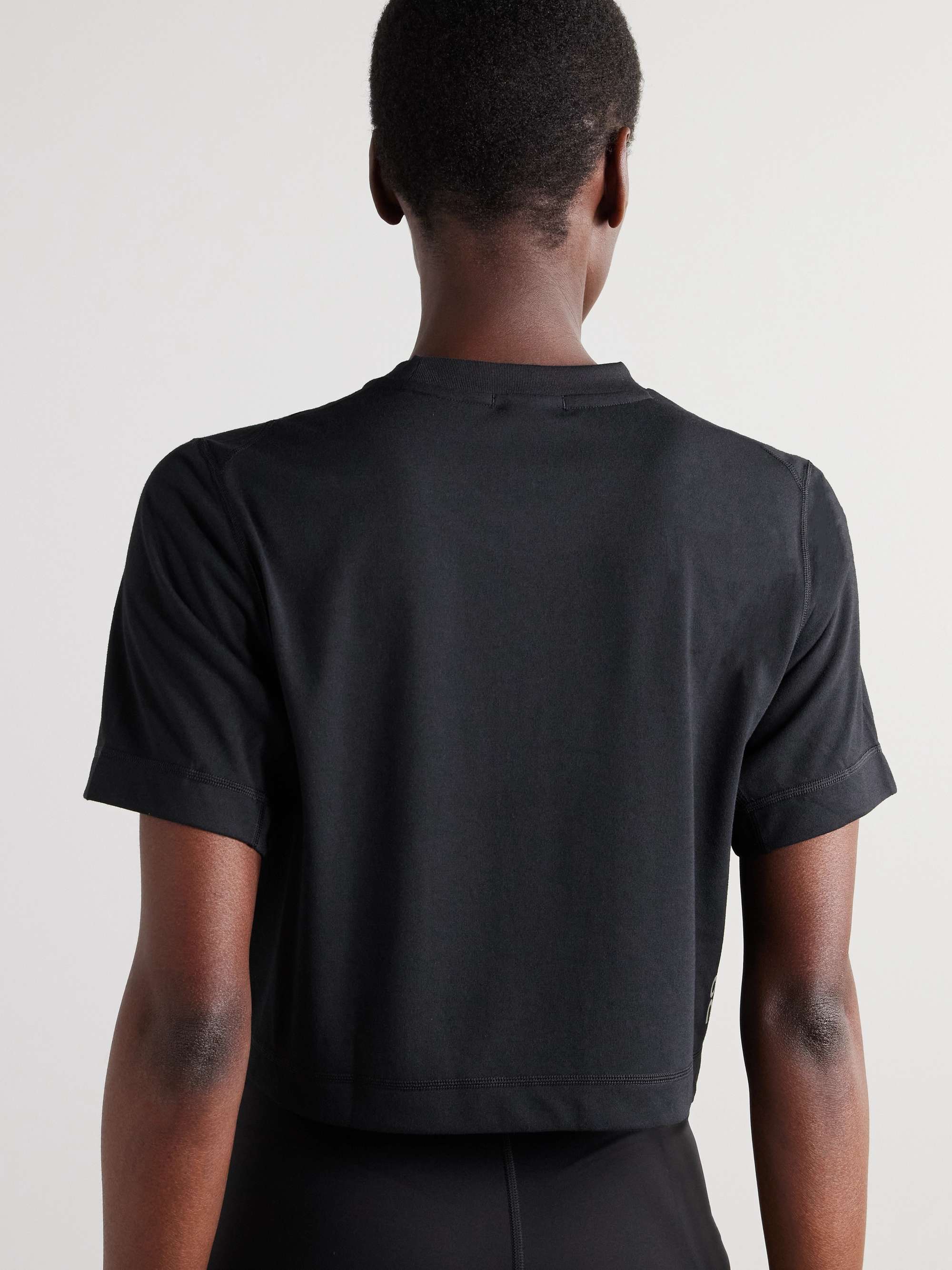 Train cropped recycled-jersey T-shirt view