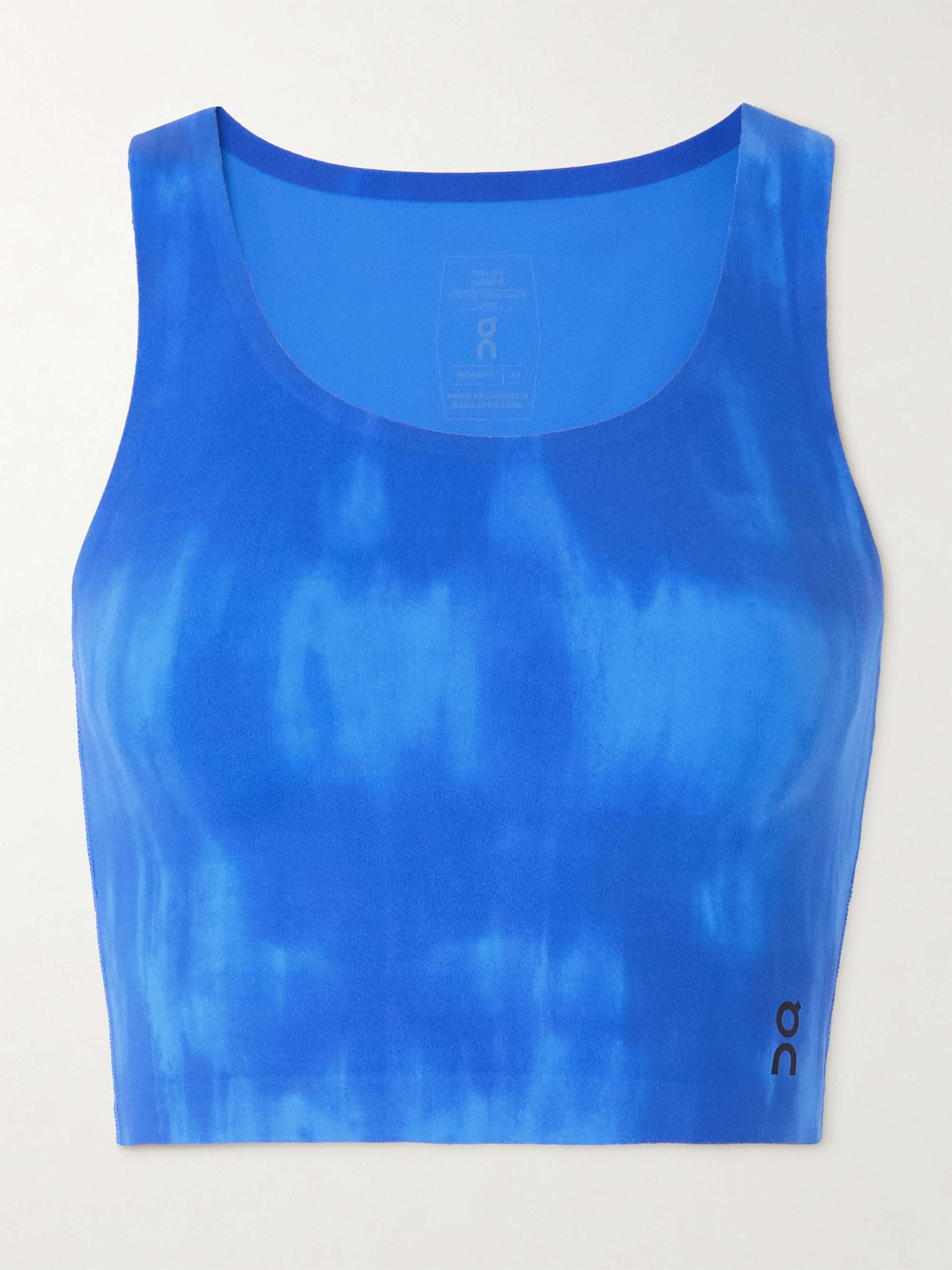 Malibu cropped cutout tie-dyed stretch recyled-jersey tank view