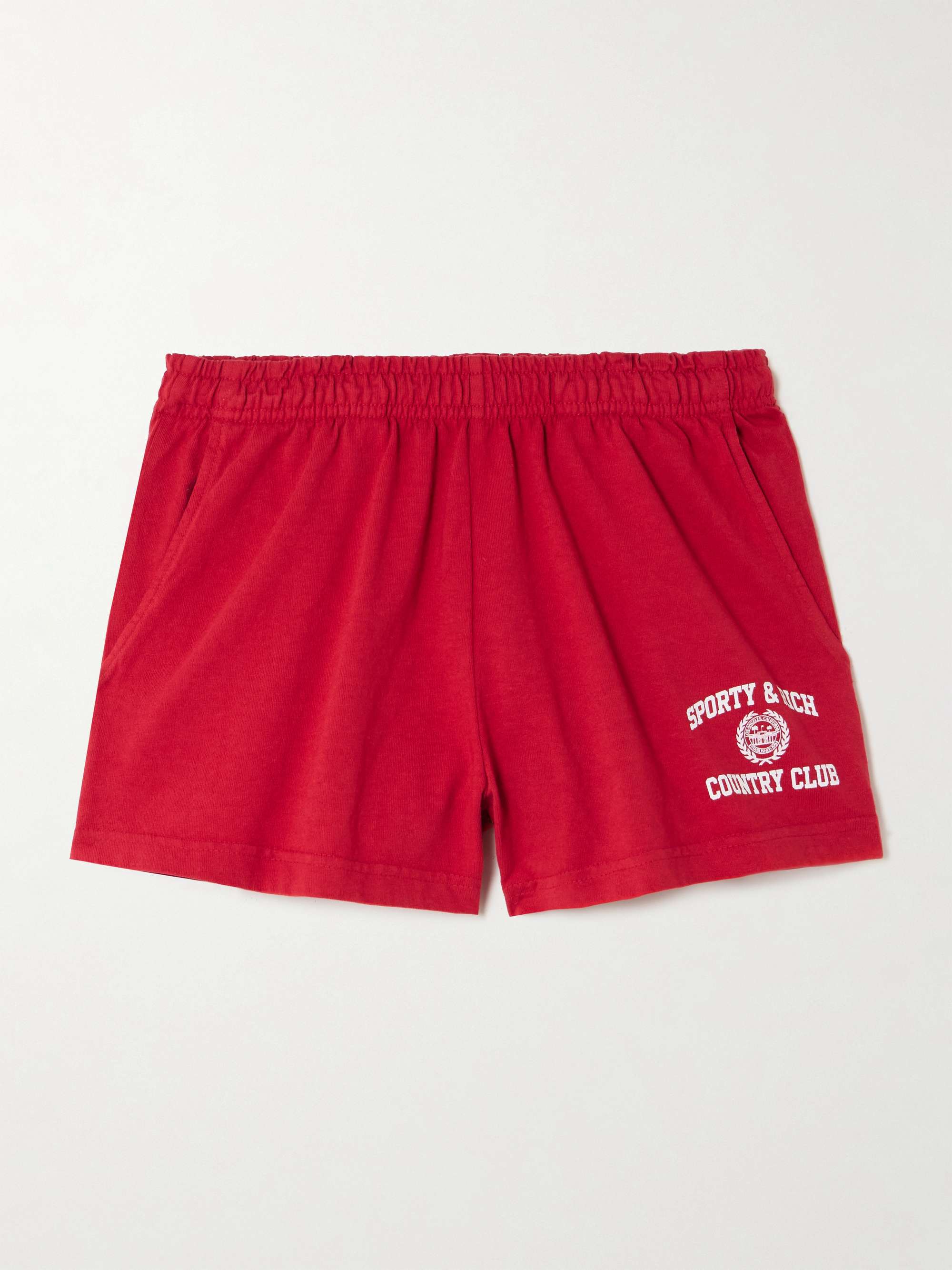 Varsity printed cotton-jersey shorts view