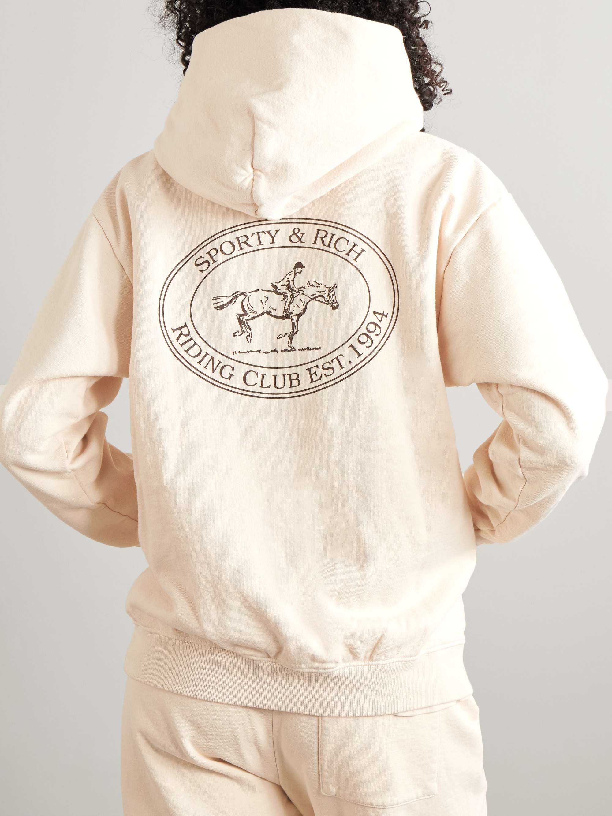 Riding Club printed cotton-jersey hoodie view