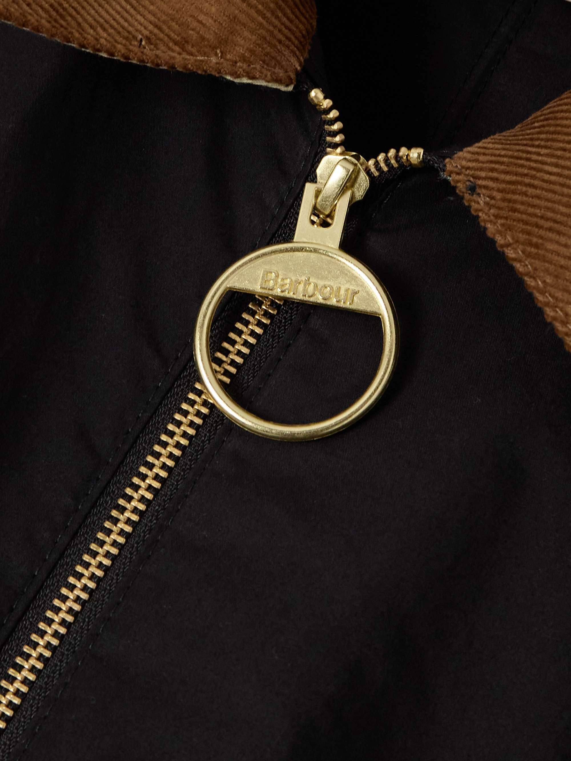 Cropped corduroy-trimmed cotton-canvas jacket view