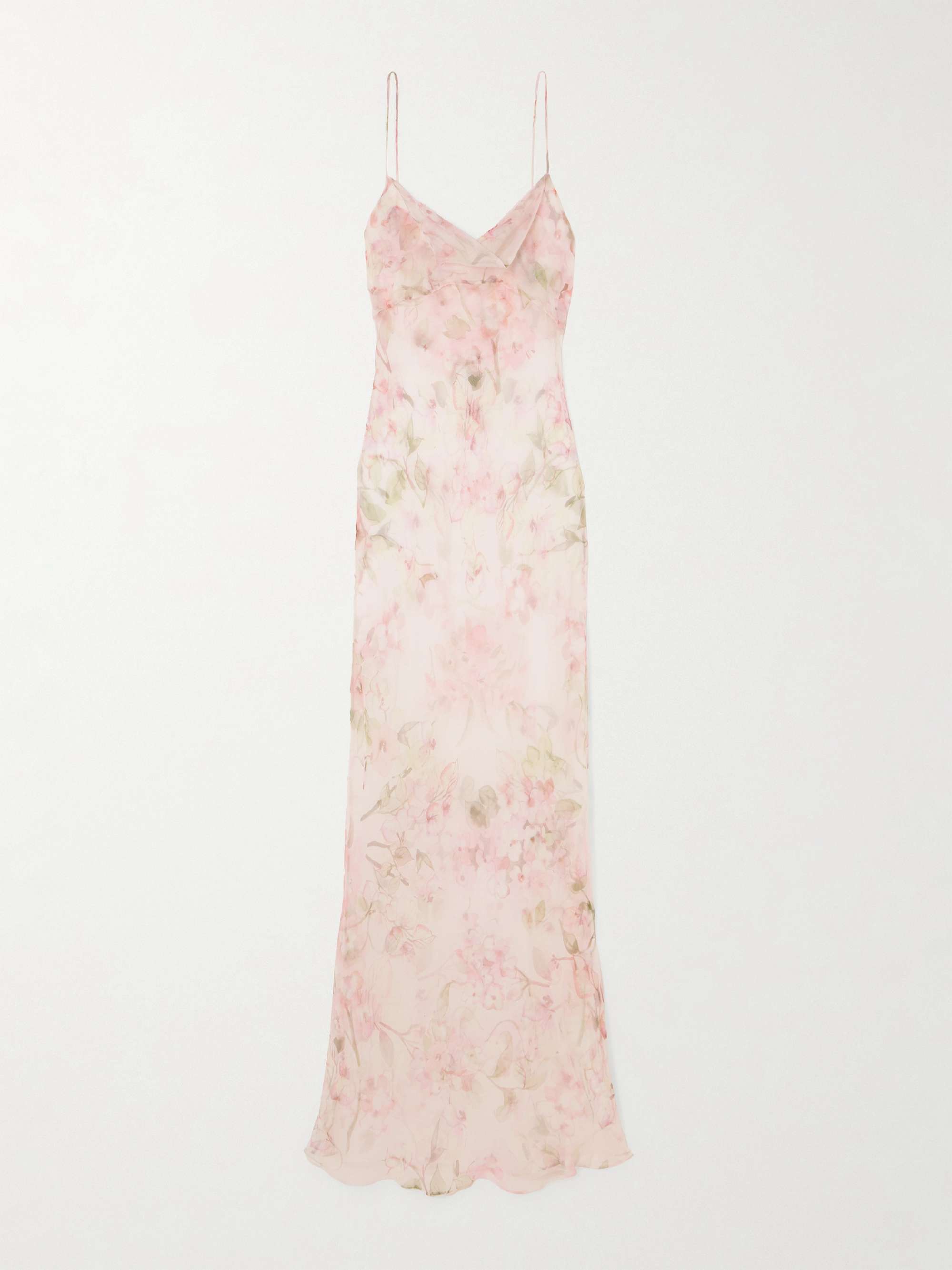 Jumeirah draped floral-print silk-georgette nightdress view