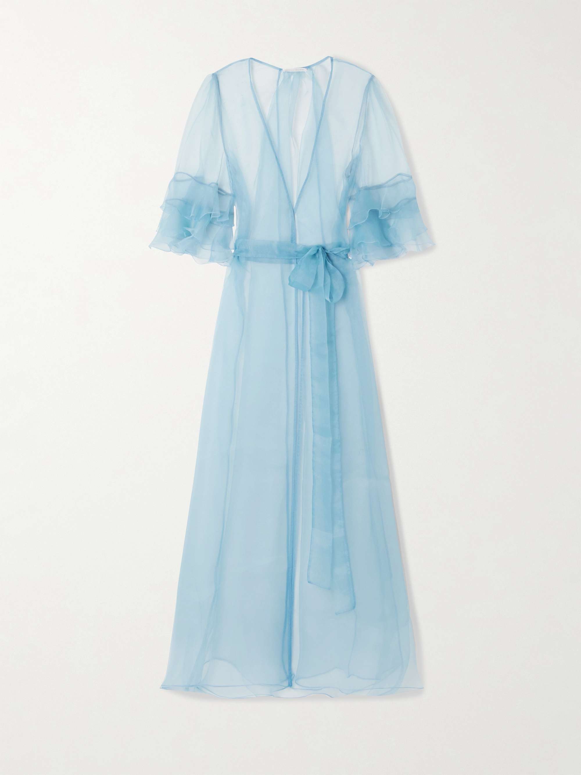 Ricca ruffled silk-organza robe view