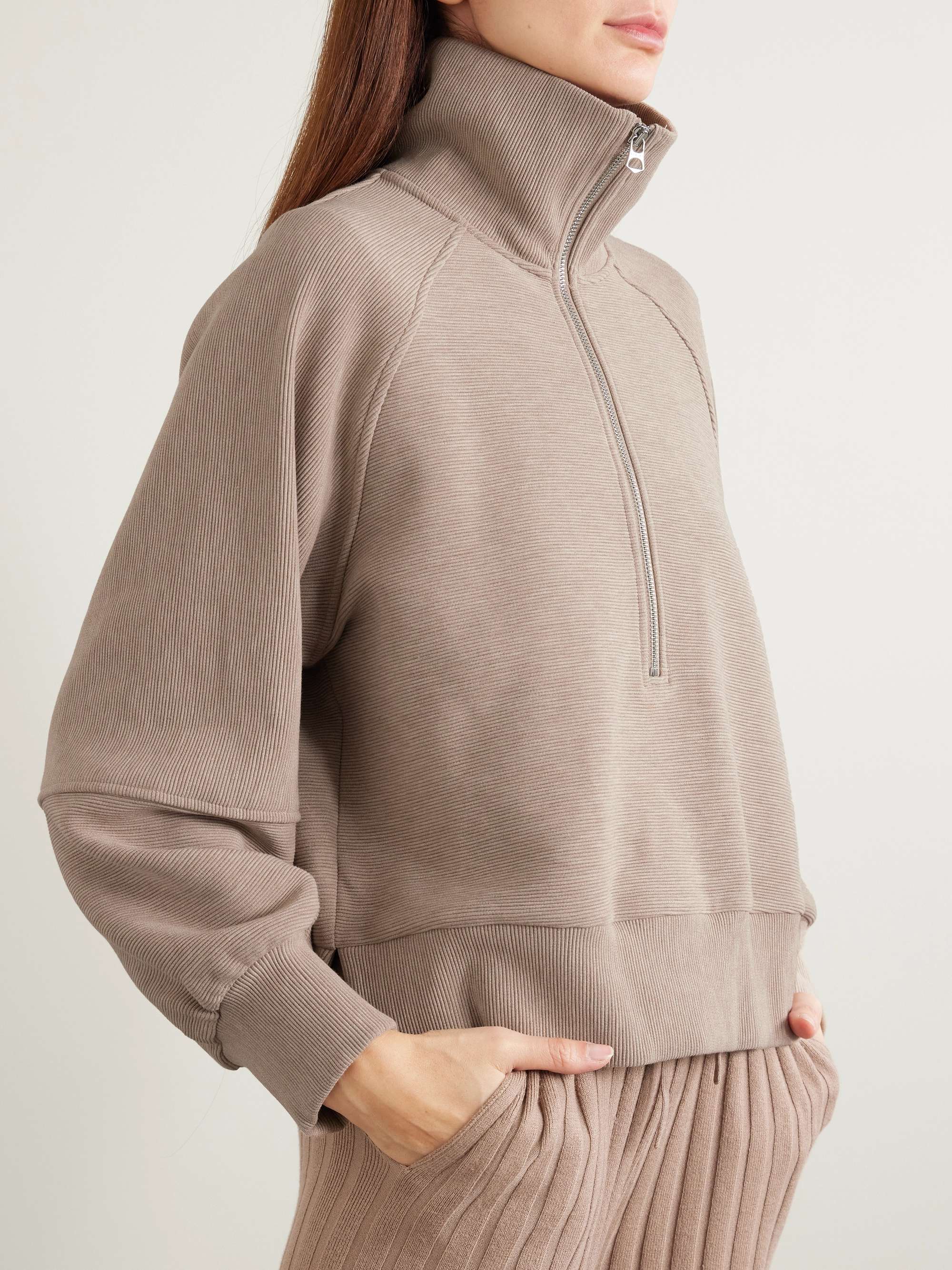 Milano ribbed cotton-blend jersey sweatshirt view