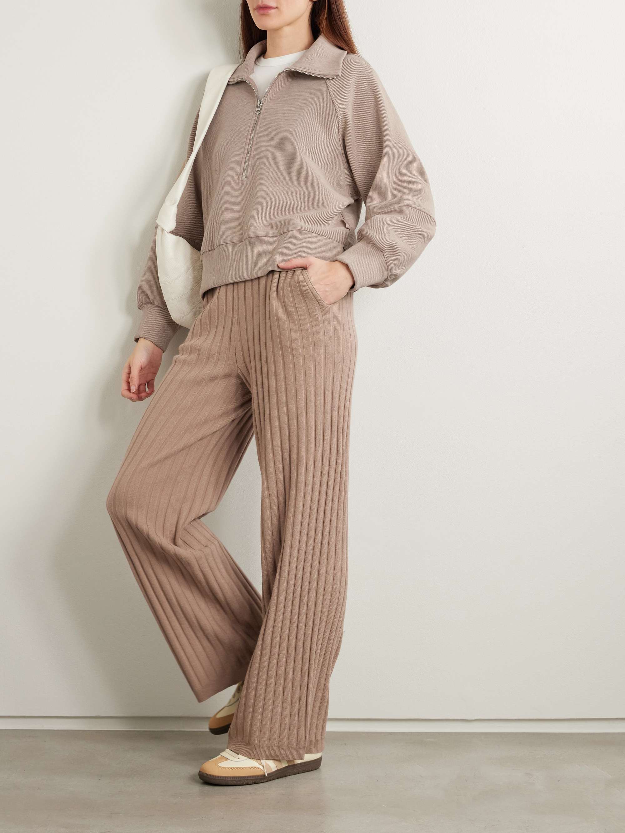 Milano ribbed cotton-blend jersey sweatshirt view