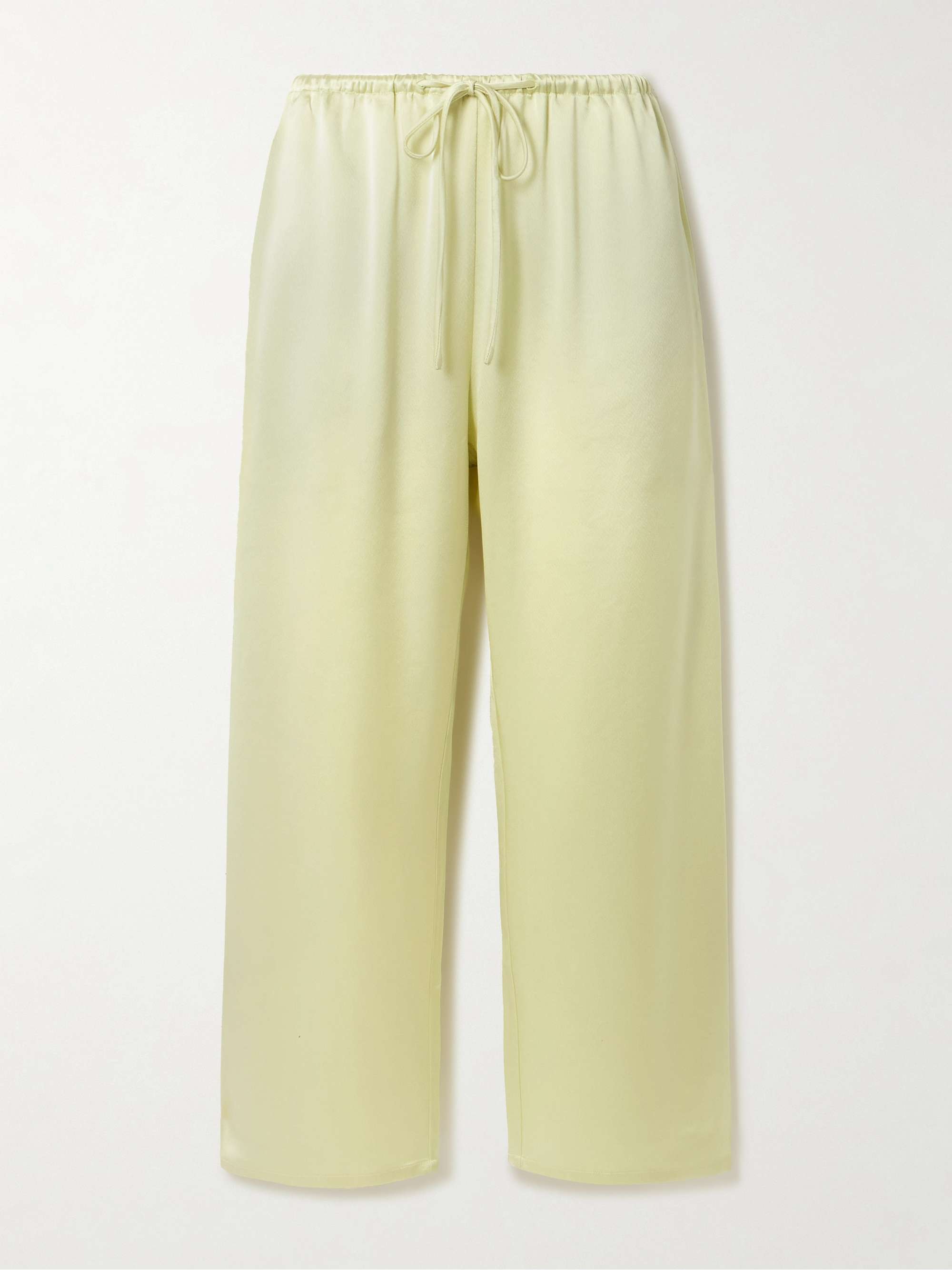 Barb cropped satin wide-leg pants view