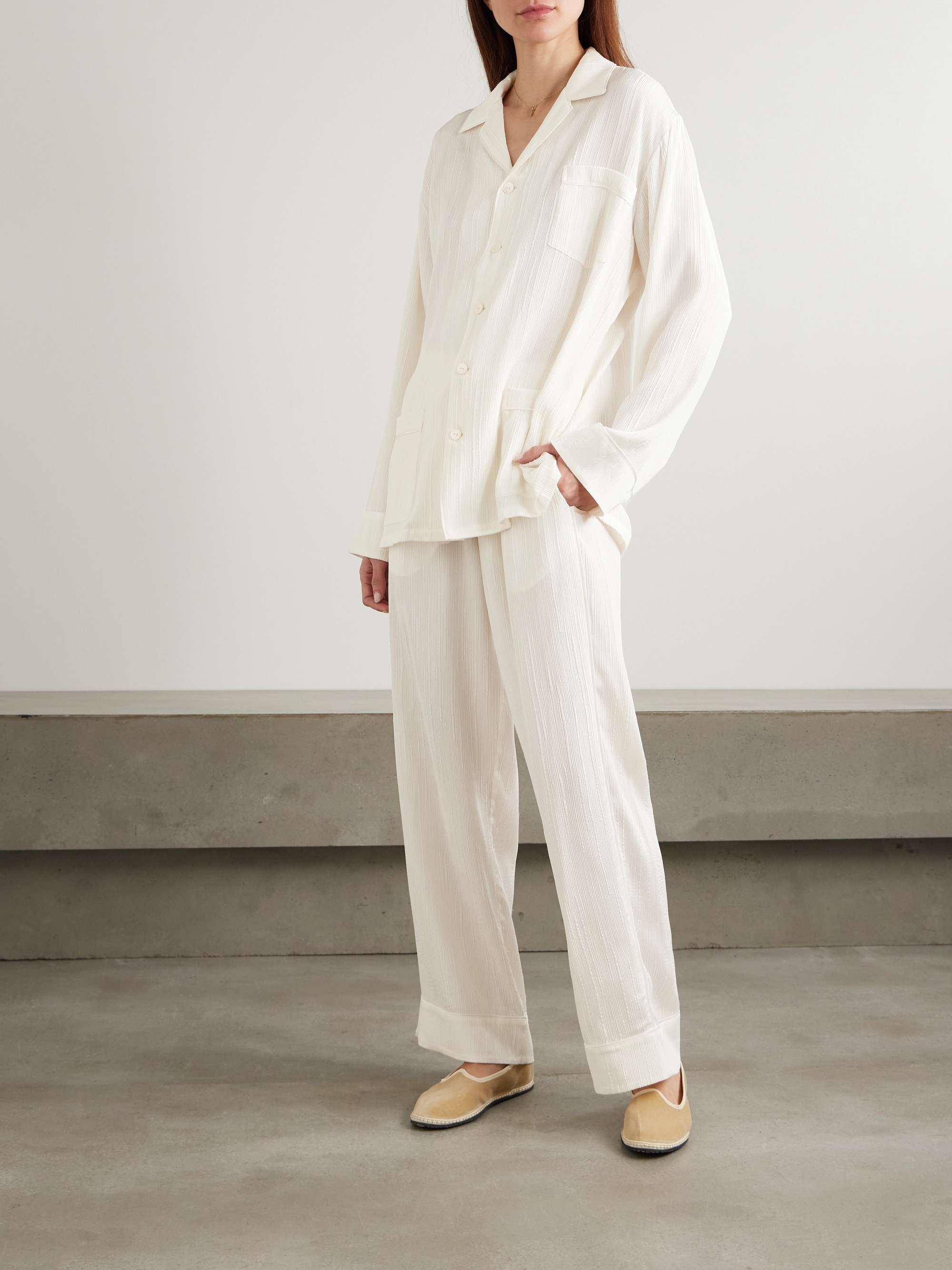 Yves ribbed silk pajama set view