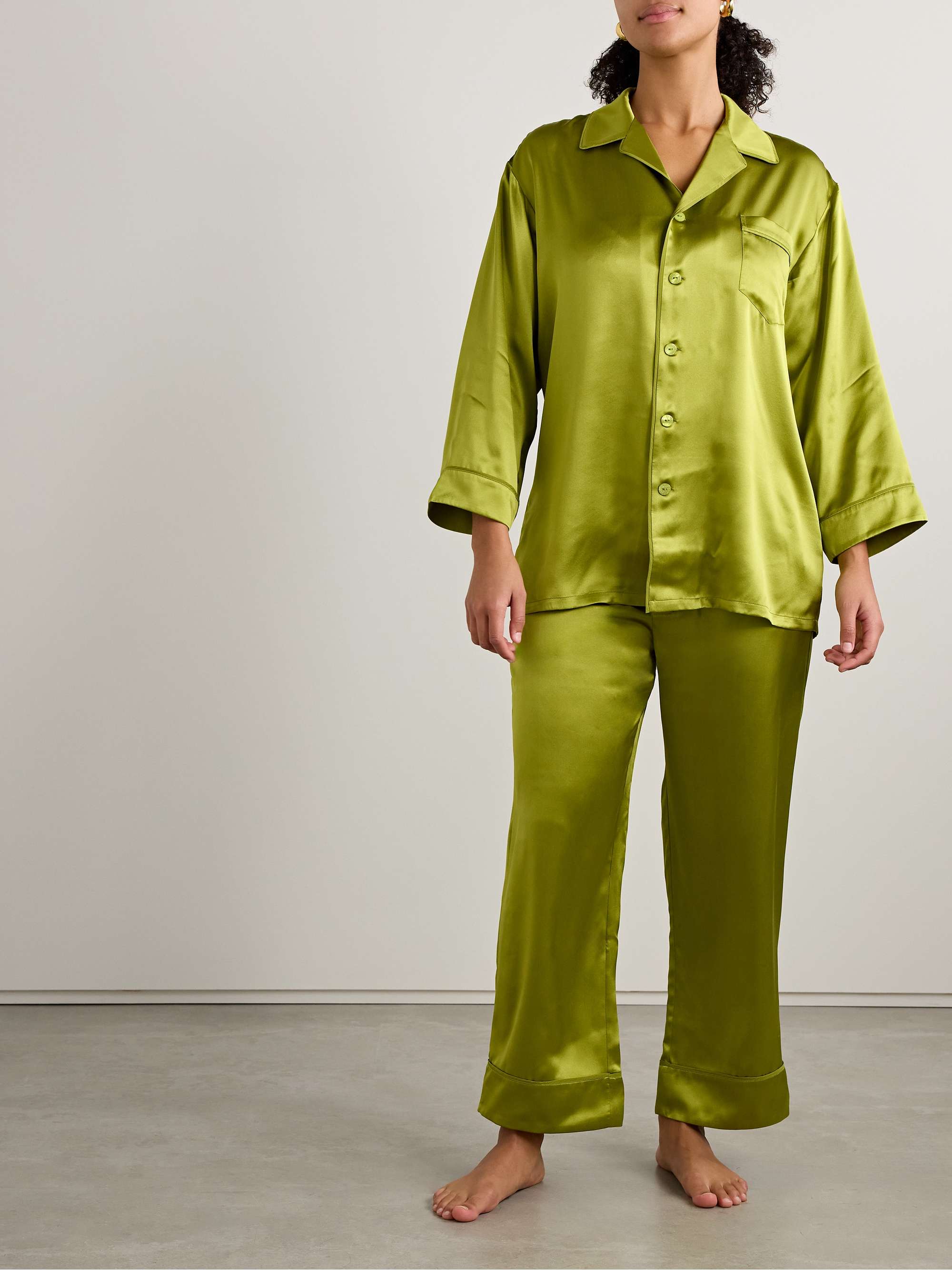 Fifi silk-satin pajama set view