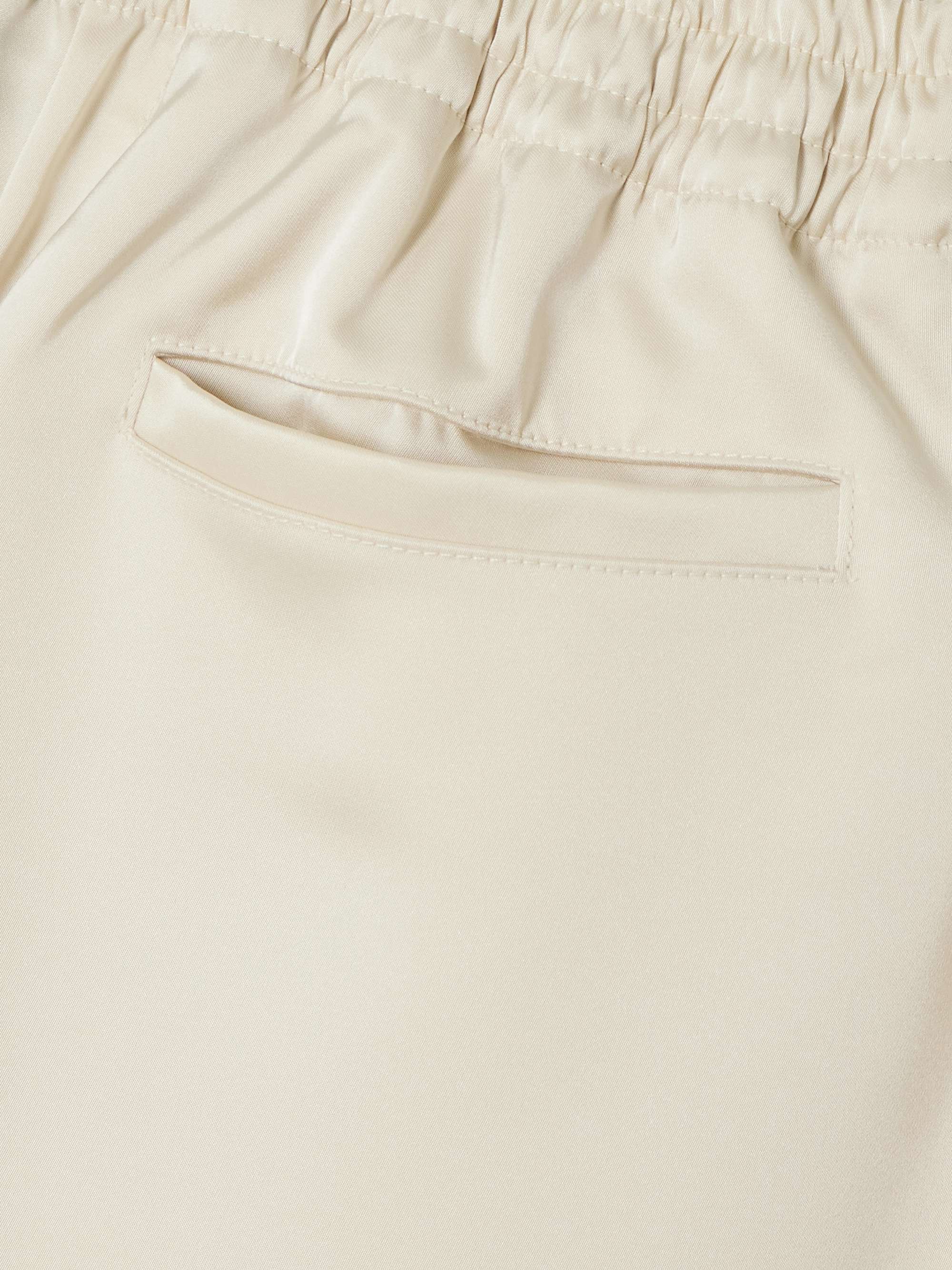 Barb pleated satin straight-leg pants view