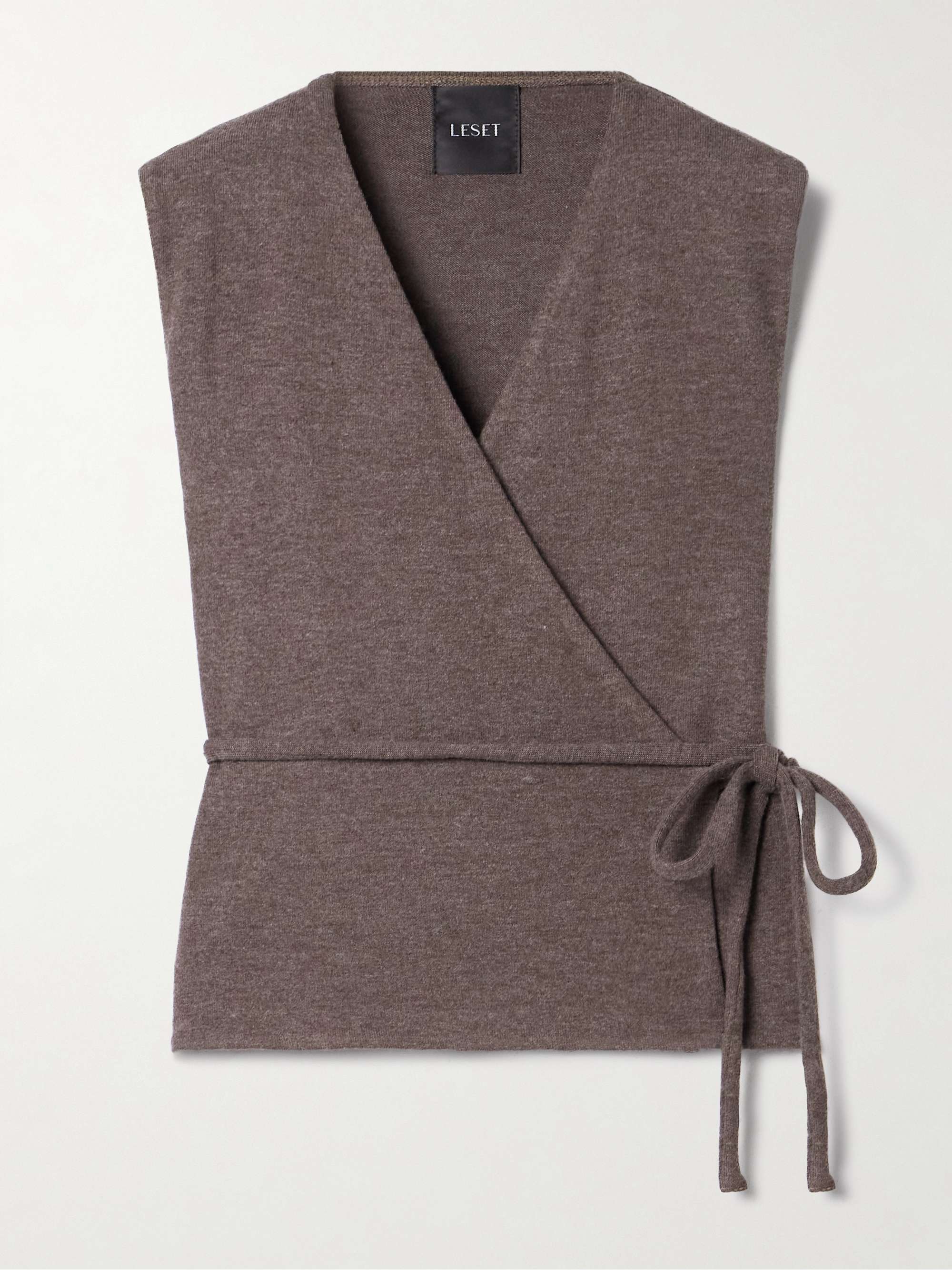 Lauren brushed-jersey wrap top view