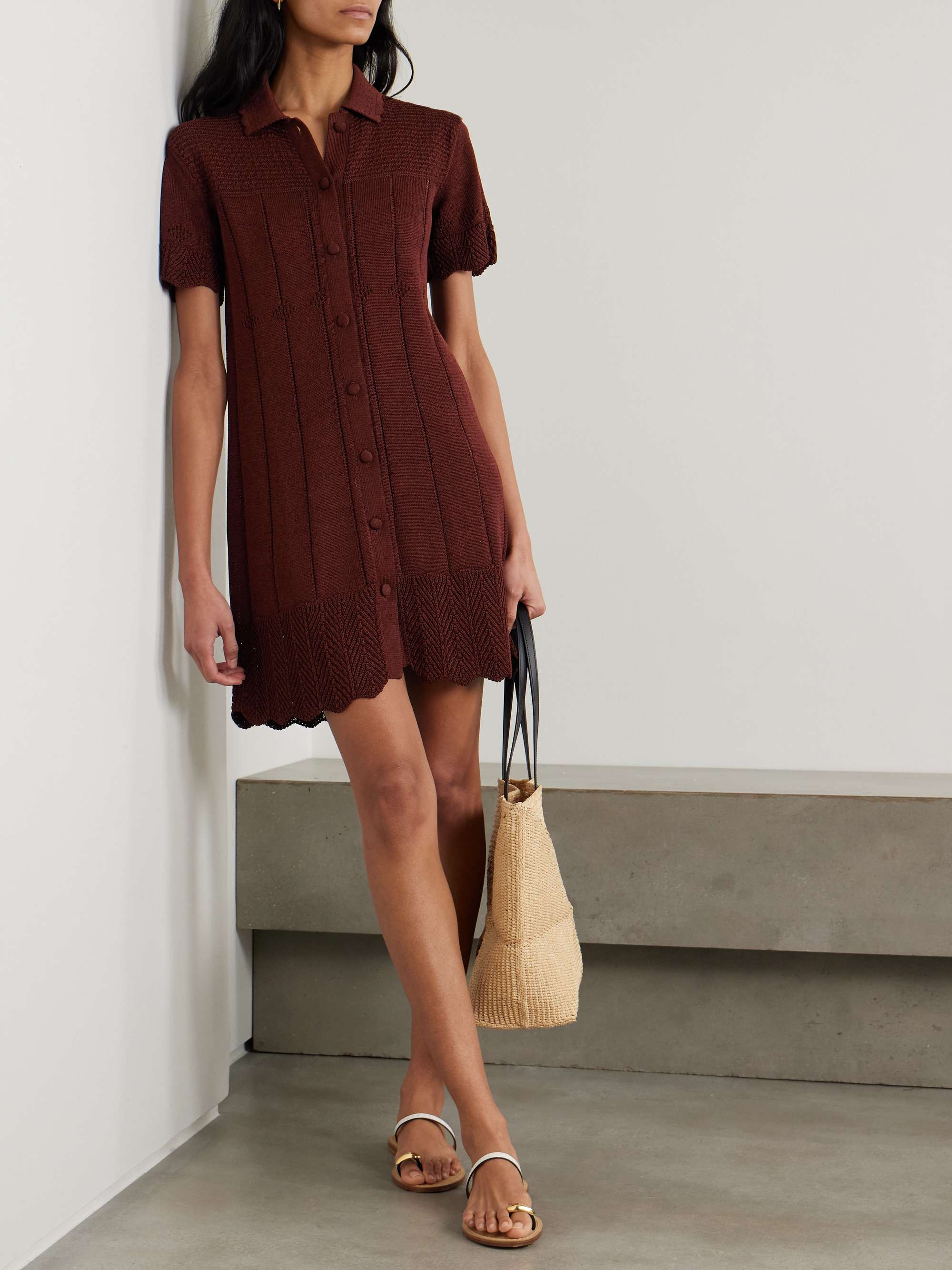 Chimère Onirique open-knit cotton-blend dress view