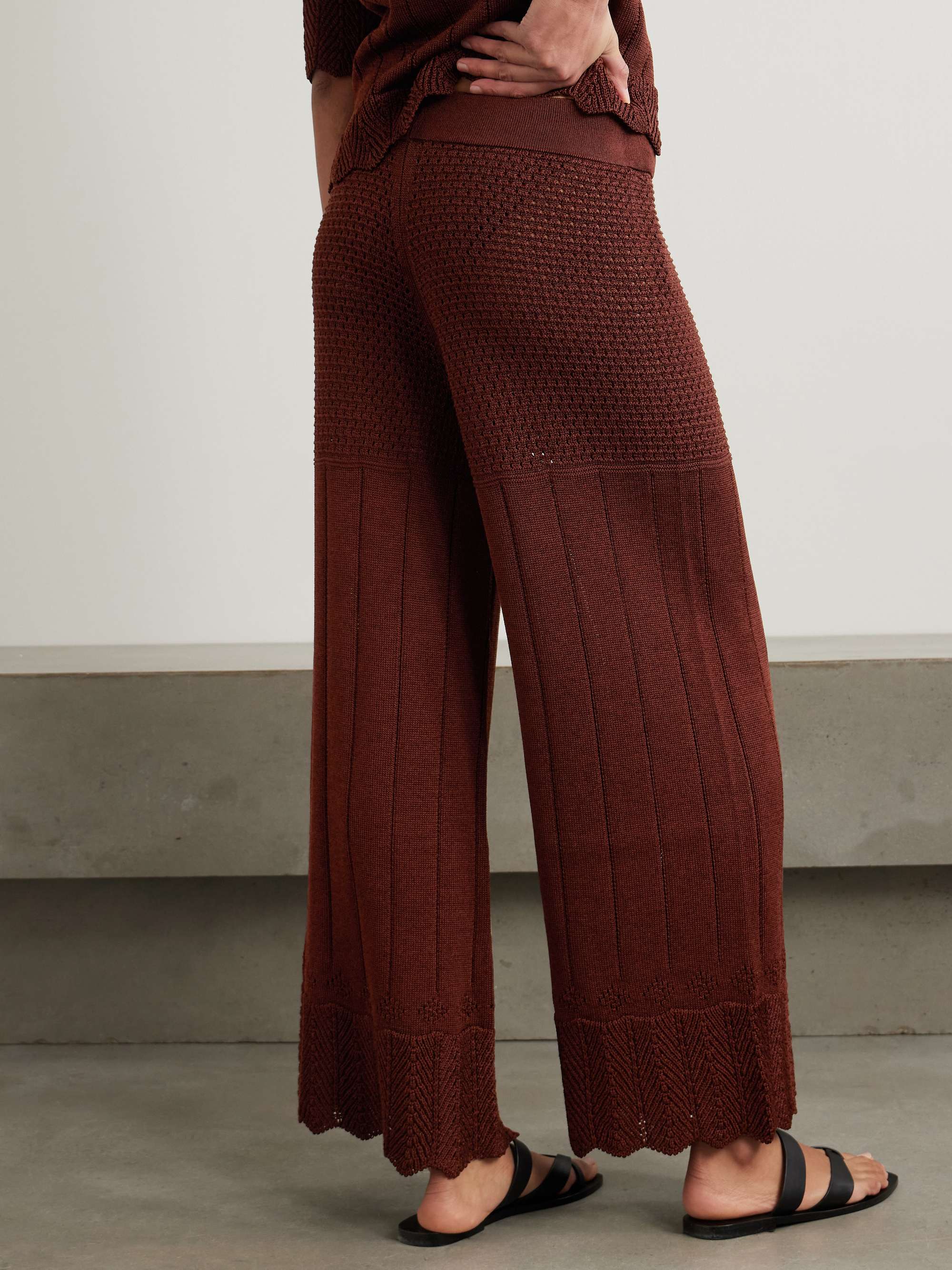 Chimère Récit open-knit cotton-blend wide-leg pants view