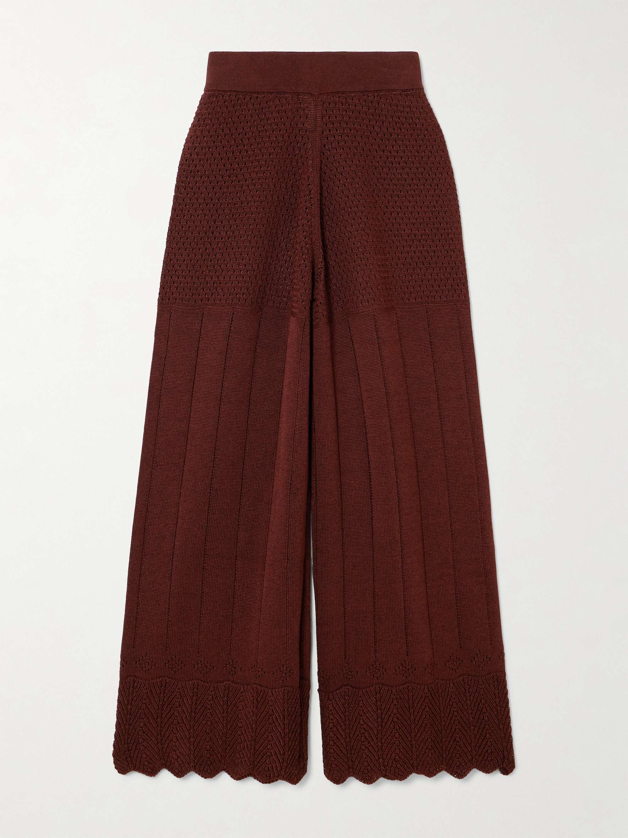 Chimère Récit open-knit cotton-blend wide-leg pants view