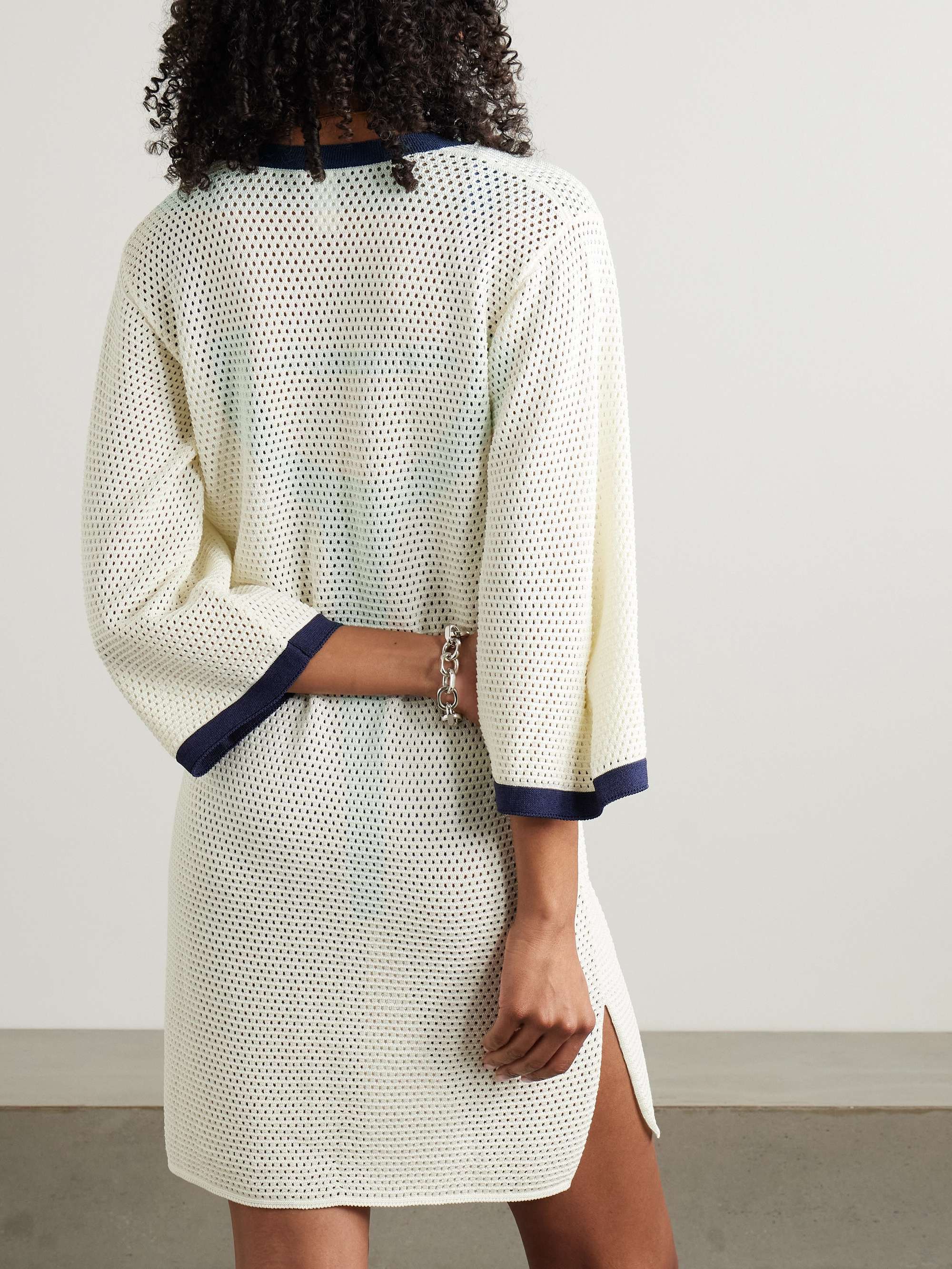 Albatros open-knit cotton-blend mini dress view