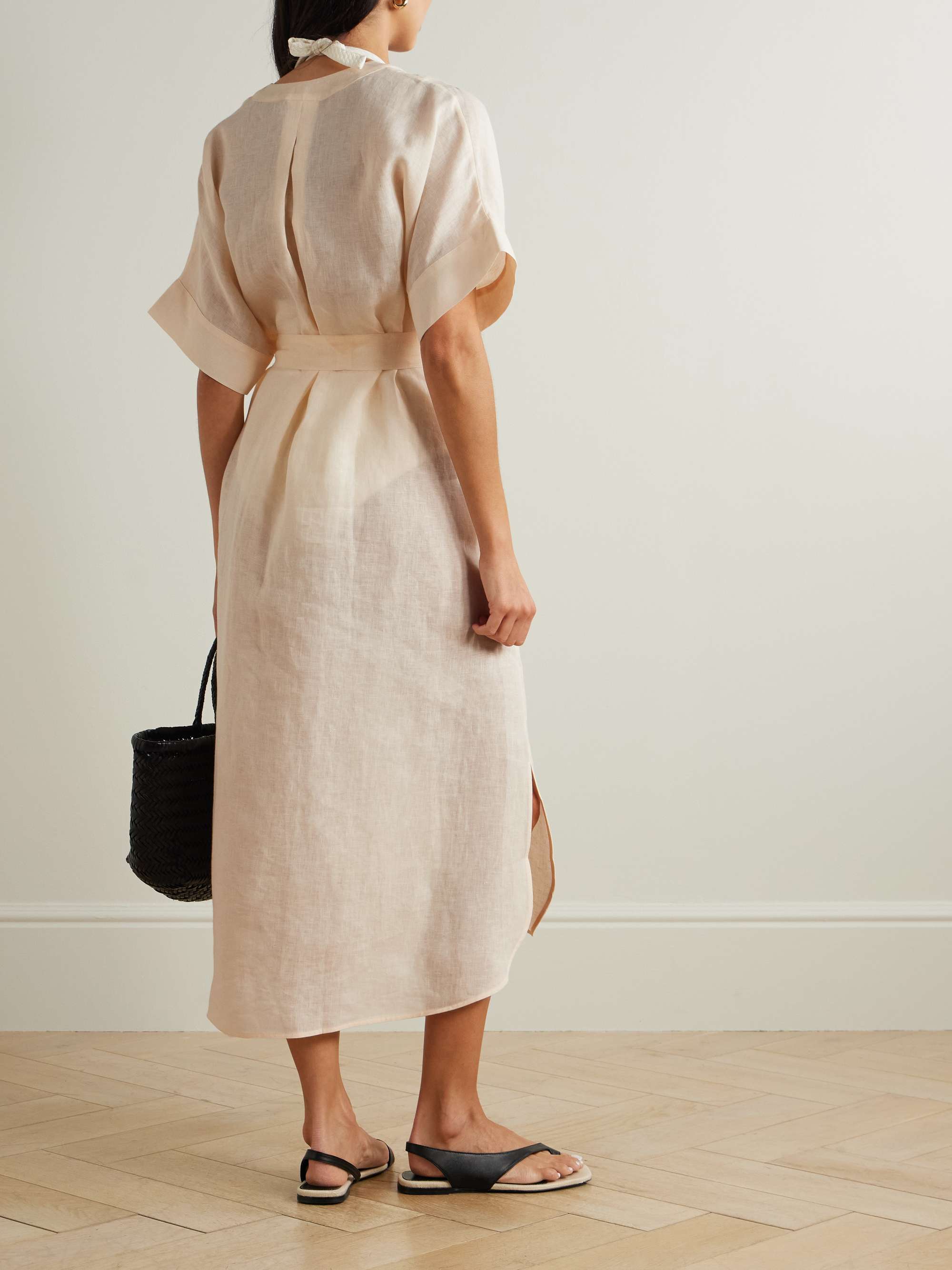 Bibi belted linen kaftan view