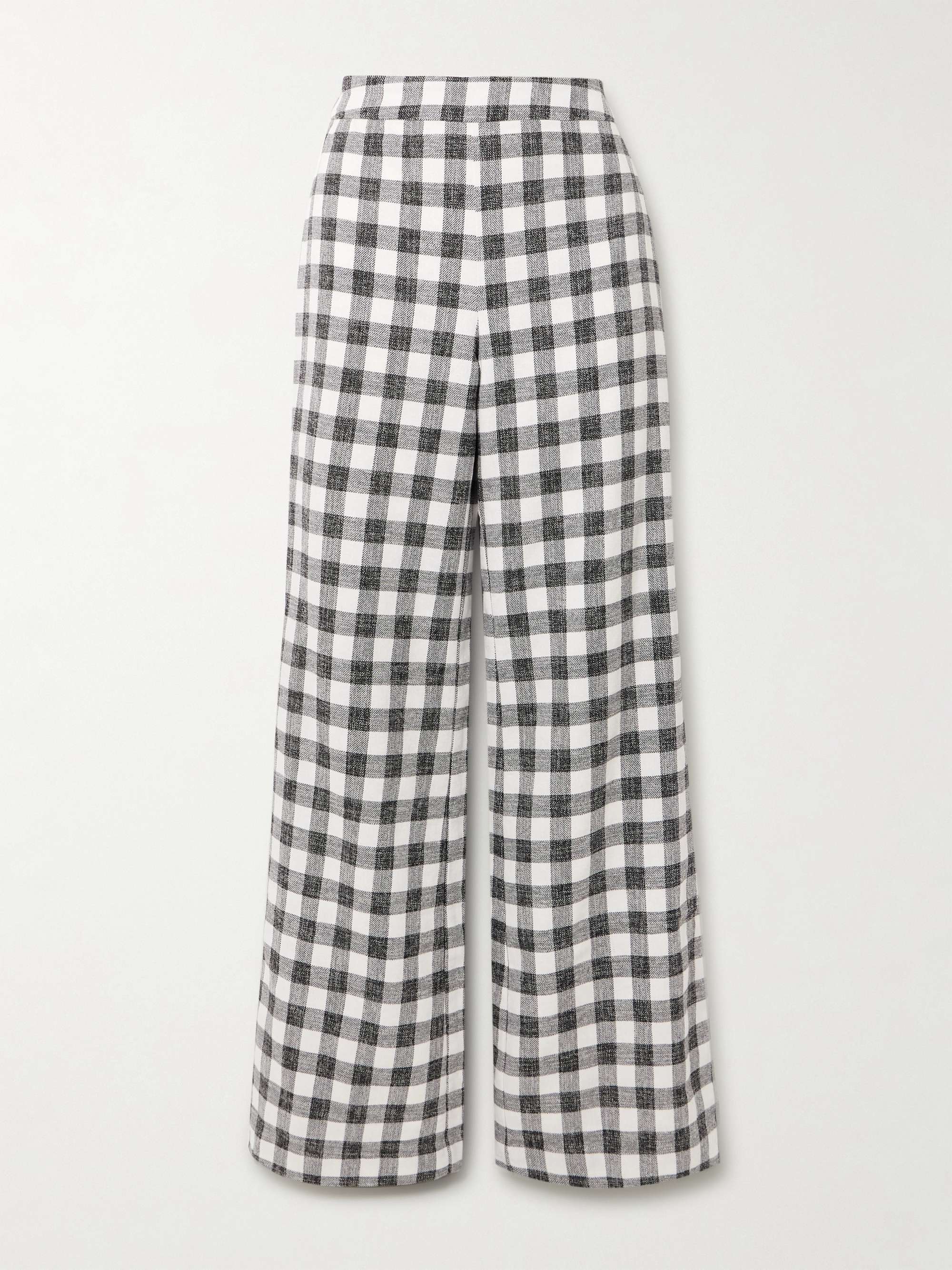 Mayflower gingham cotton-blend wide-leg pants view