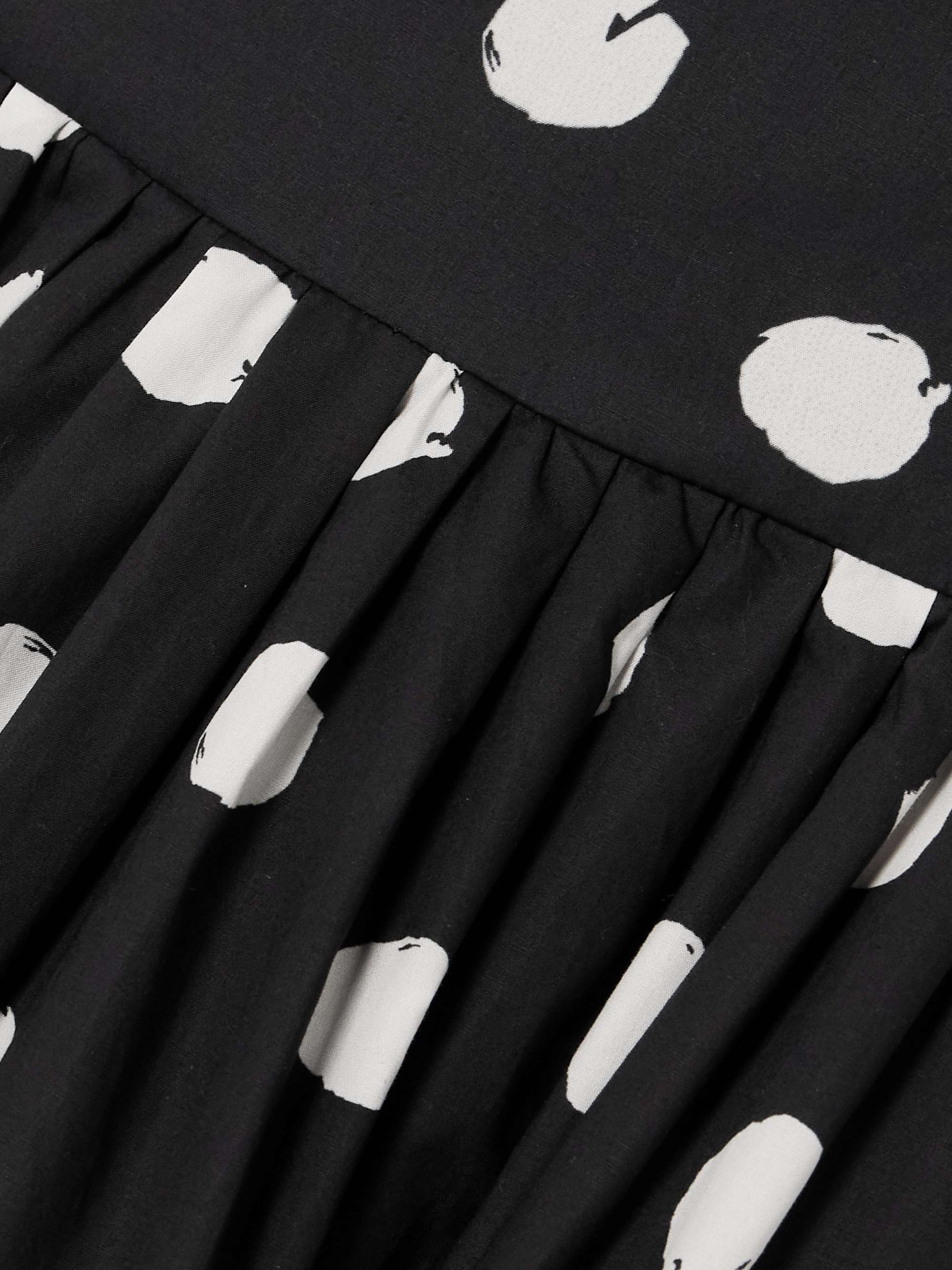 Santiago smocked tiered polka-dot cotton-poplin midi dress view