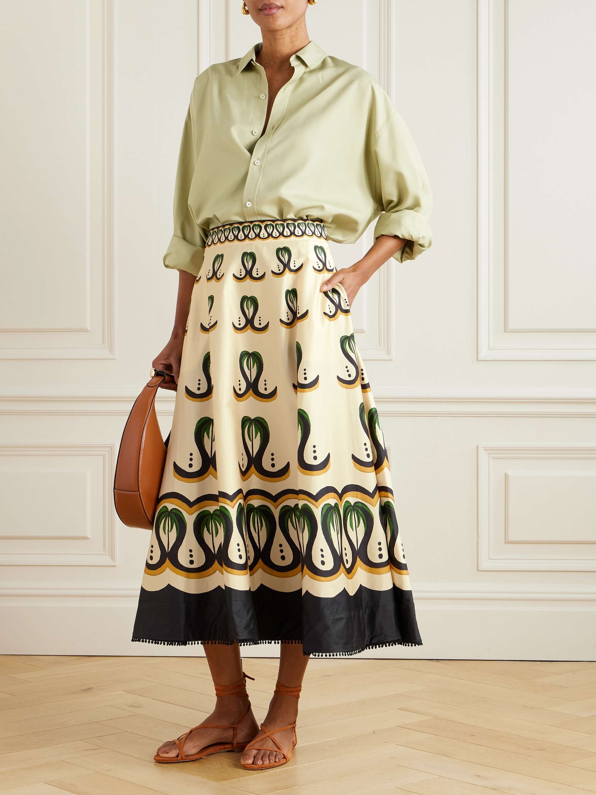 Coconut cotton-blend maxi skirt view