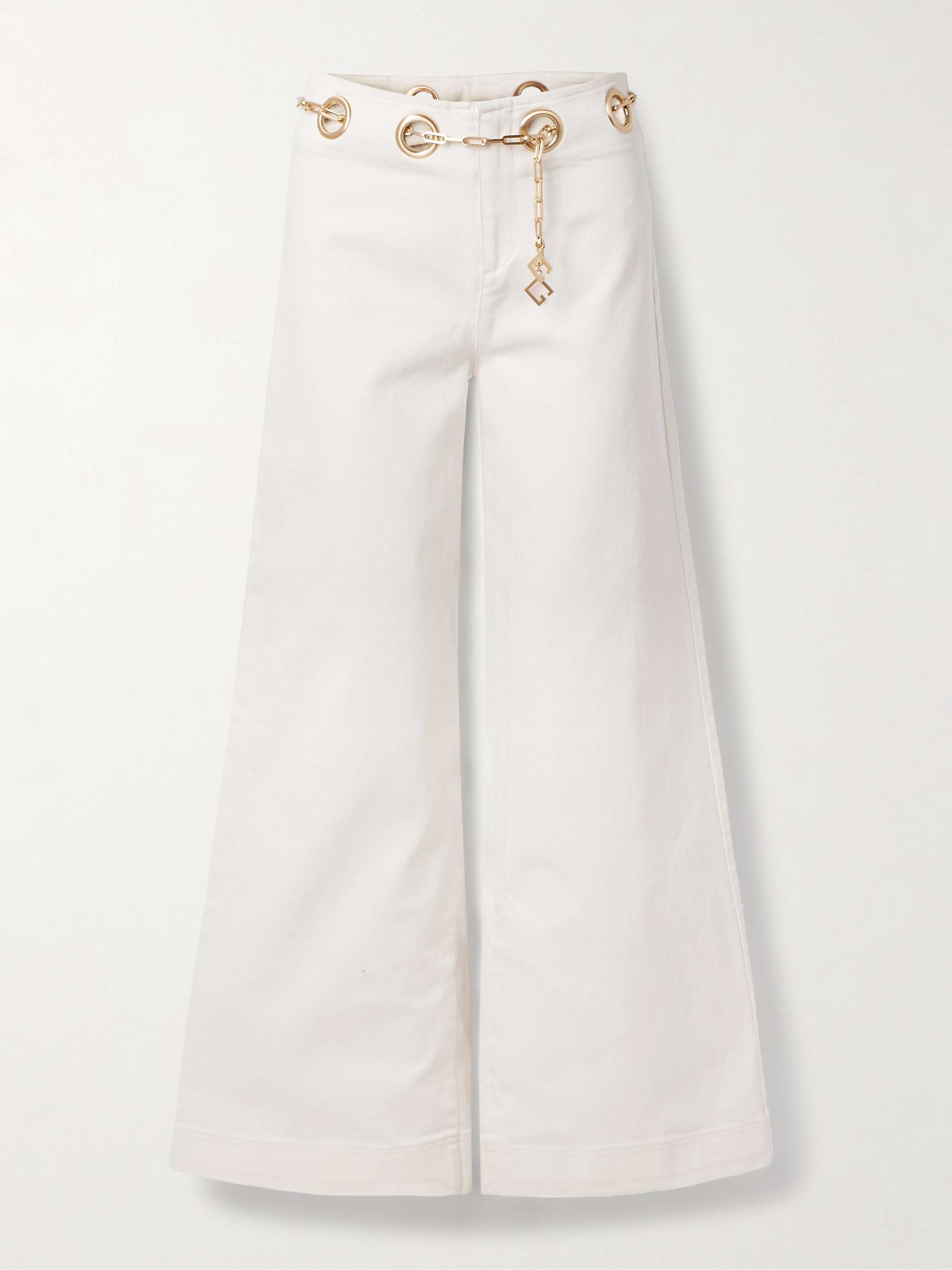 Sydney belted embellished low-rise wide-leg jeans view