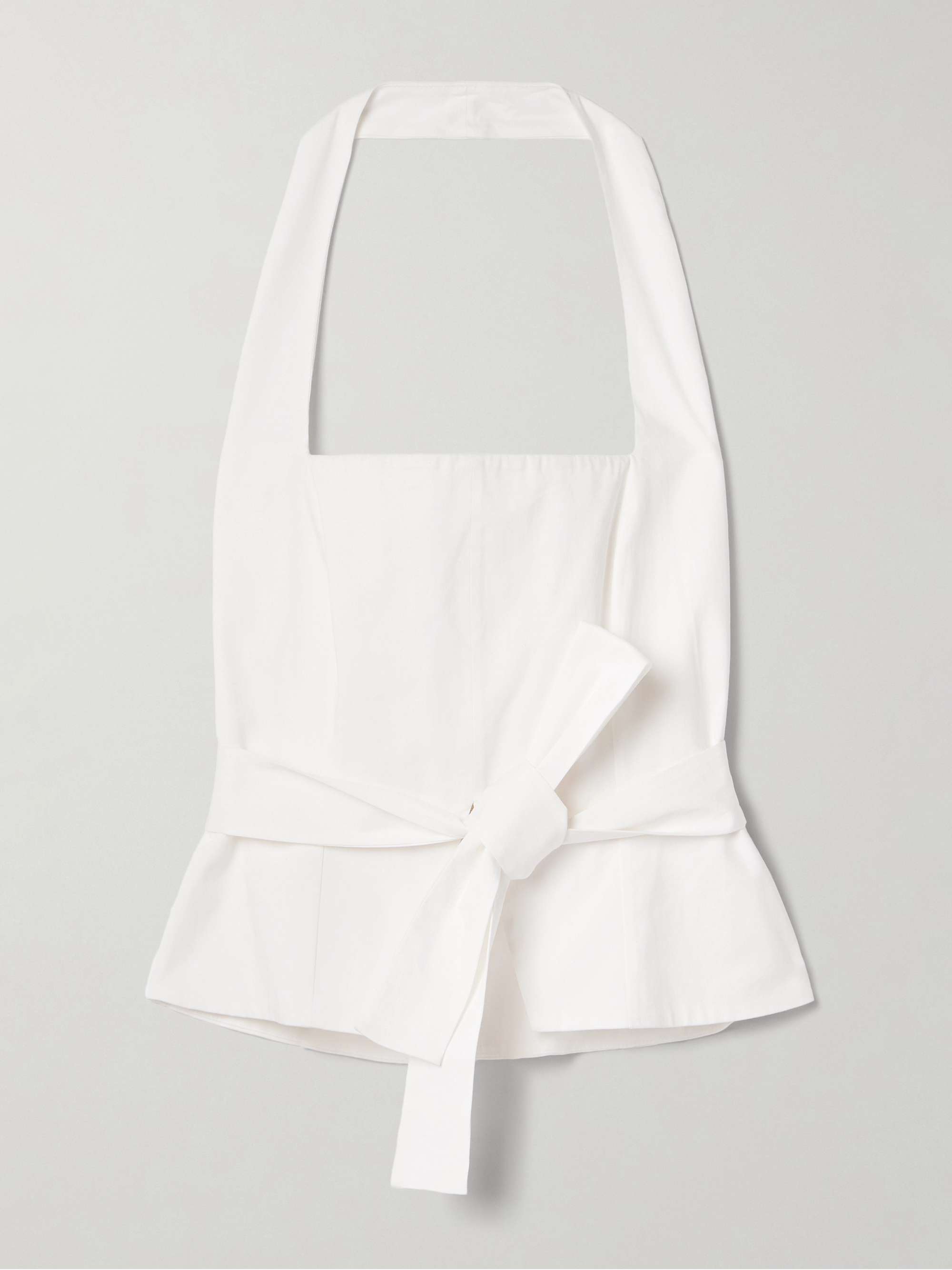 Anita cotton-blend twill halterneck top view