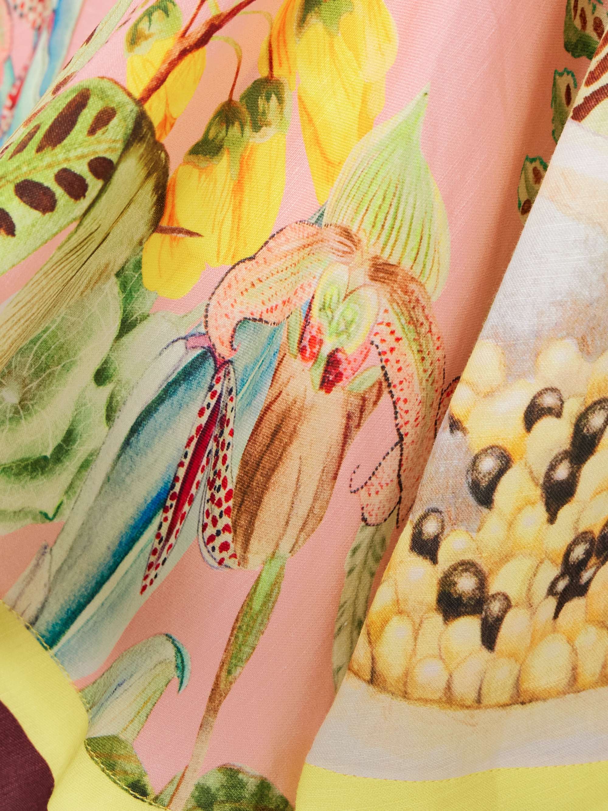 Papaya printed linen-blend mini dress view