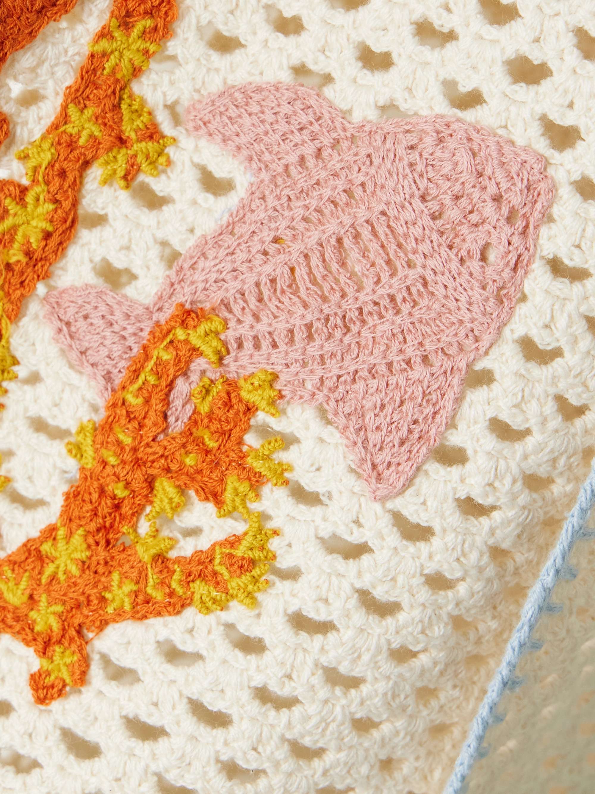 Splash embroidered crocheted cotton shirt view